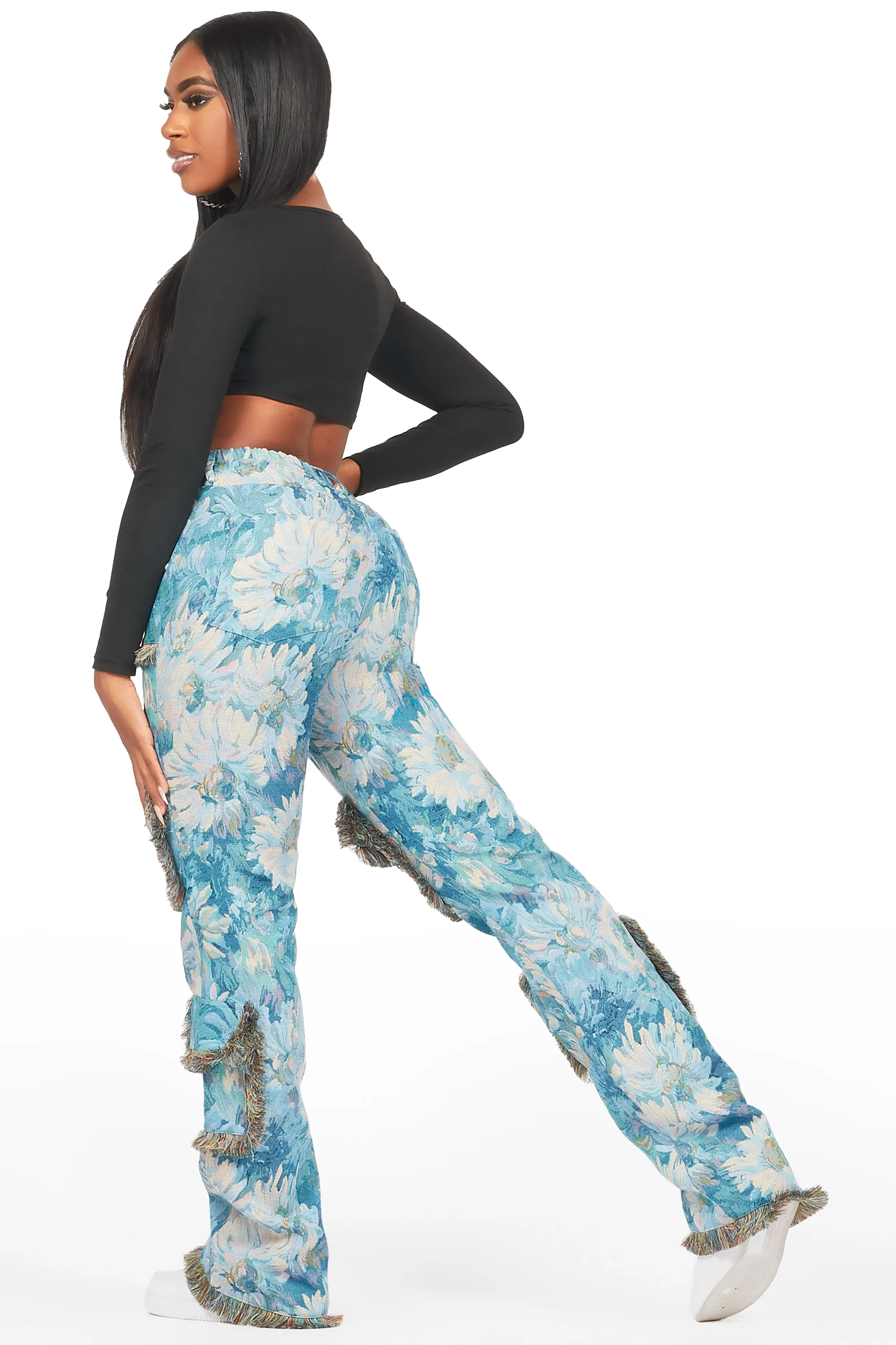 Takecia Blue Tapestry Stacked Pant - Image 6