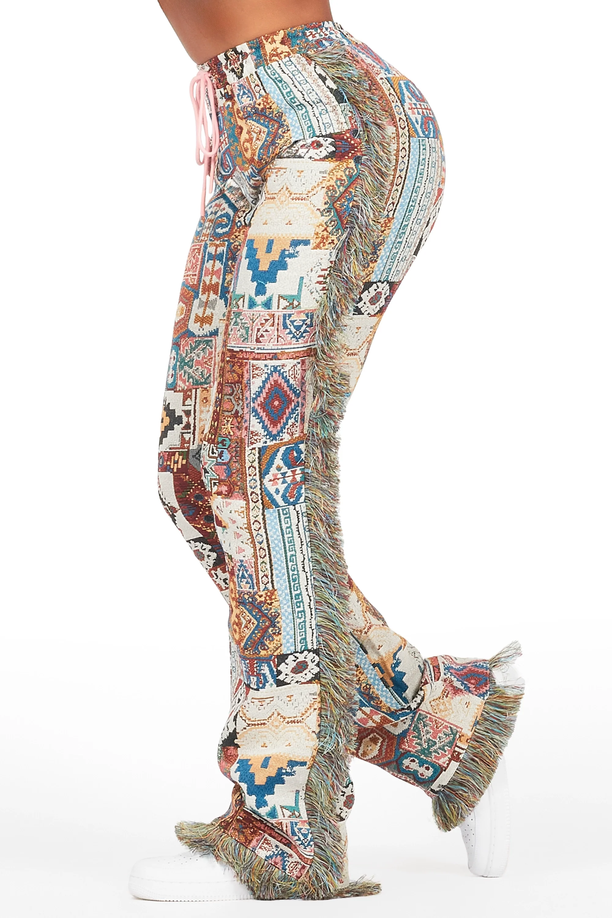 Joliet Beige Tapestry Stacked Pant - Image 4