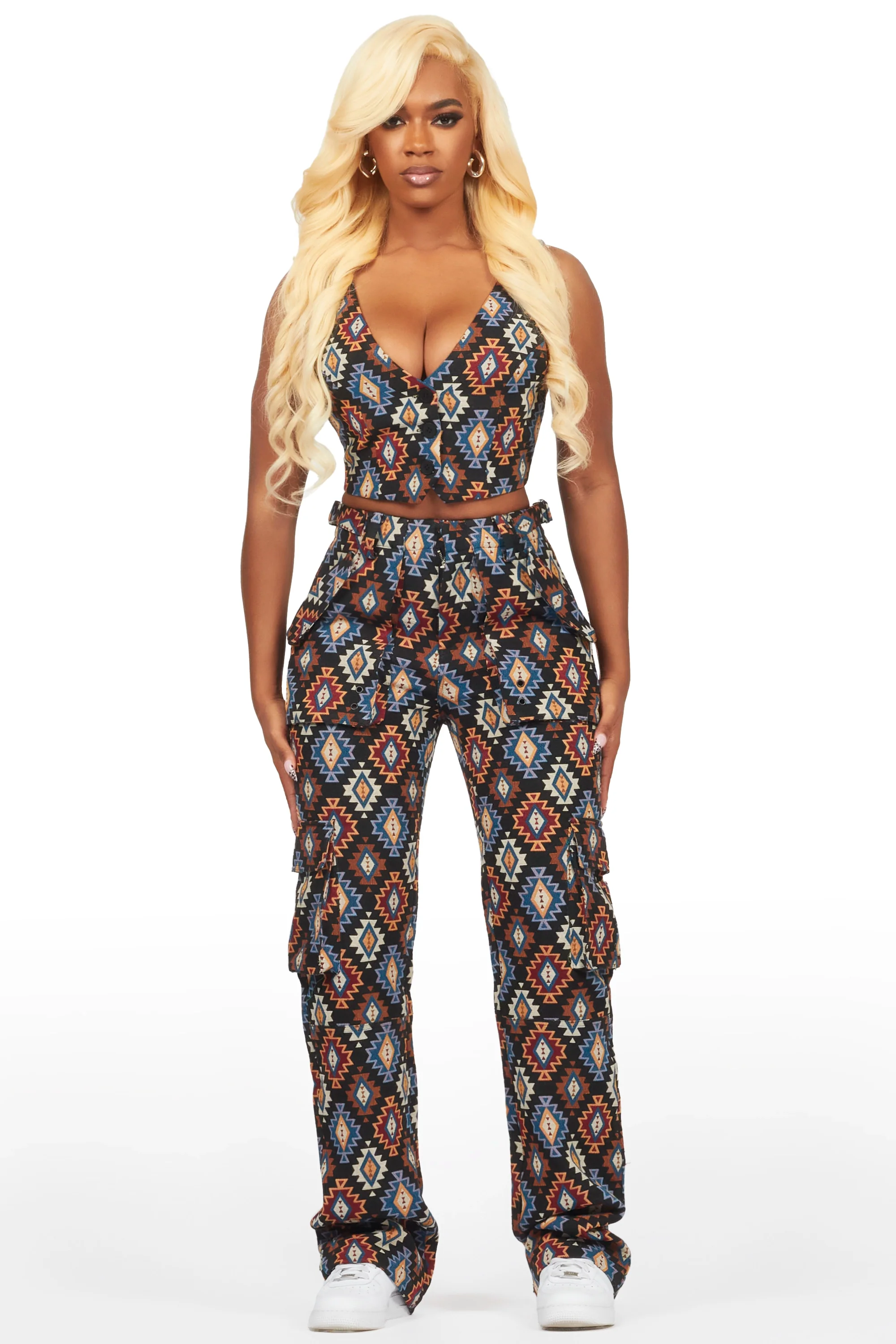 Andraila Black Tapestry Stacked Pant - Image 2