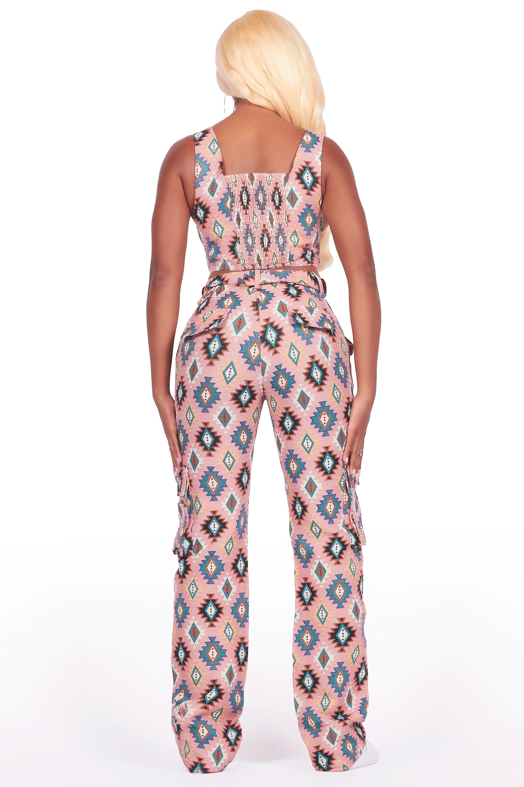 Andraila Pink Tapestry Stacked Pant - Image 6
