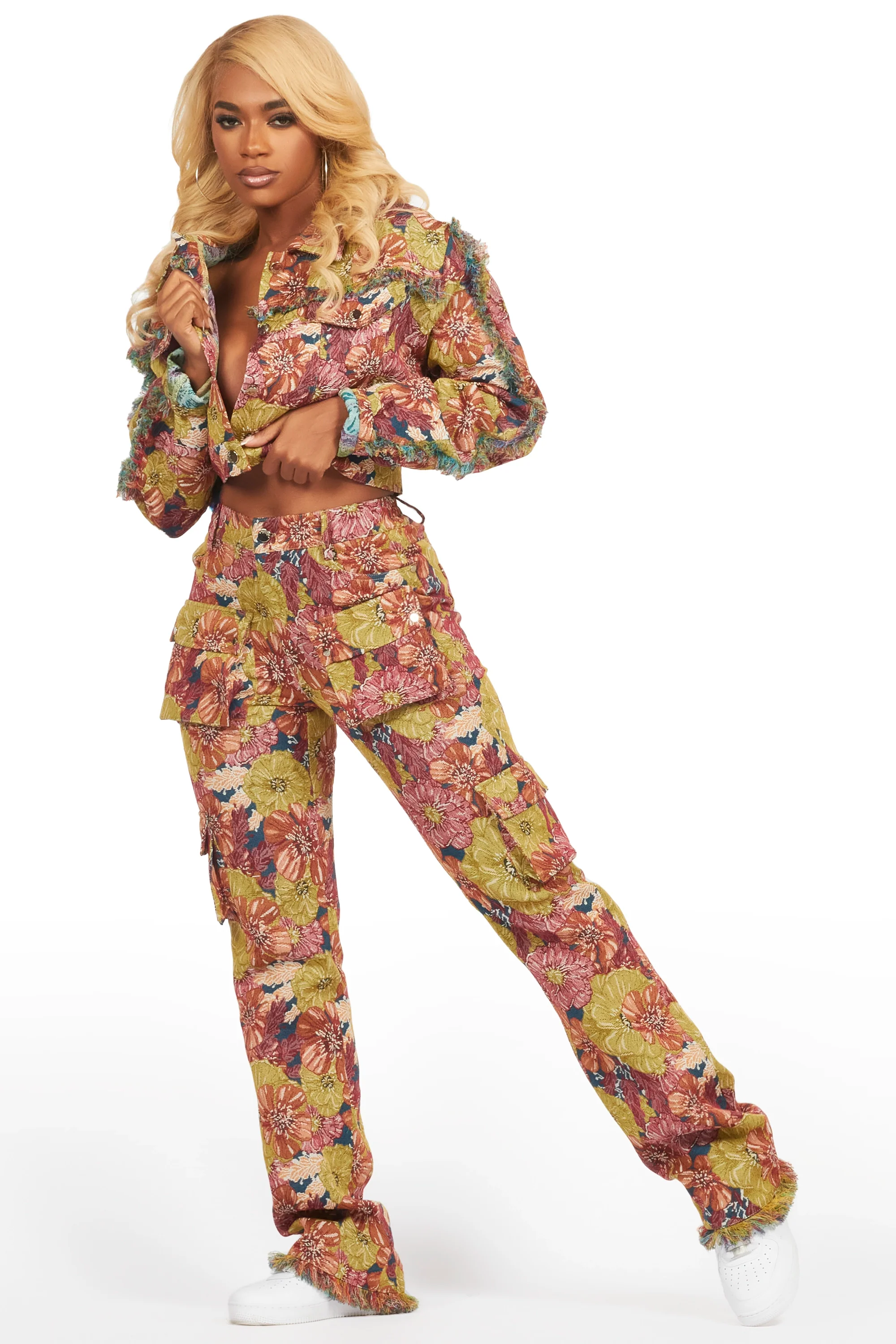 Sherita Navy Cargo Tapestry Pant - Image 5