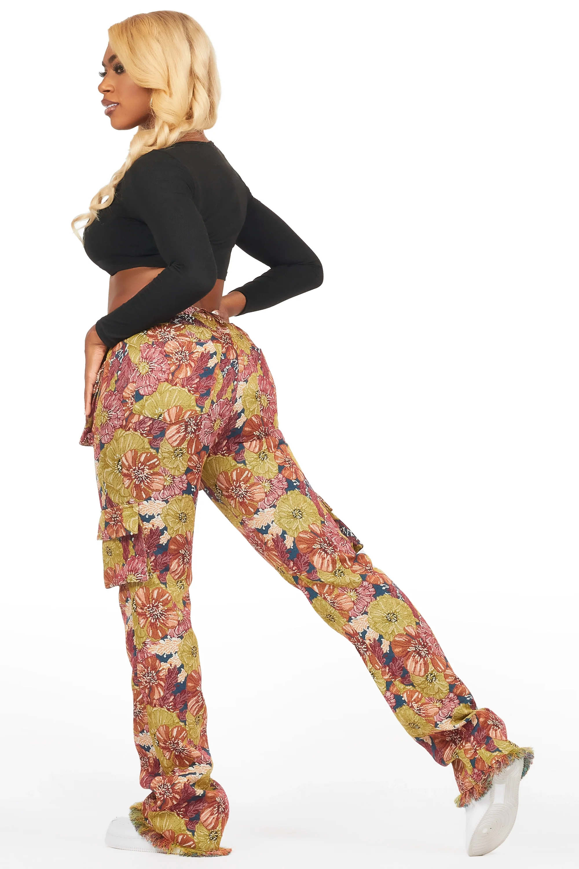 Sherita Navy Cargo Tapestry Pant - Image 7
