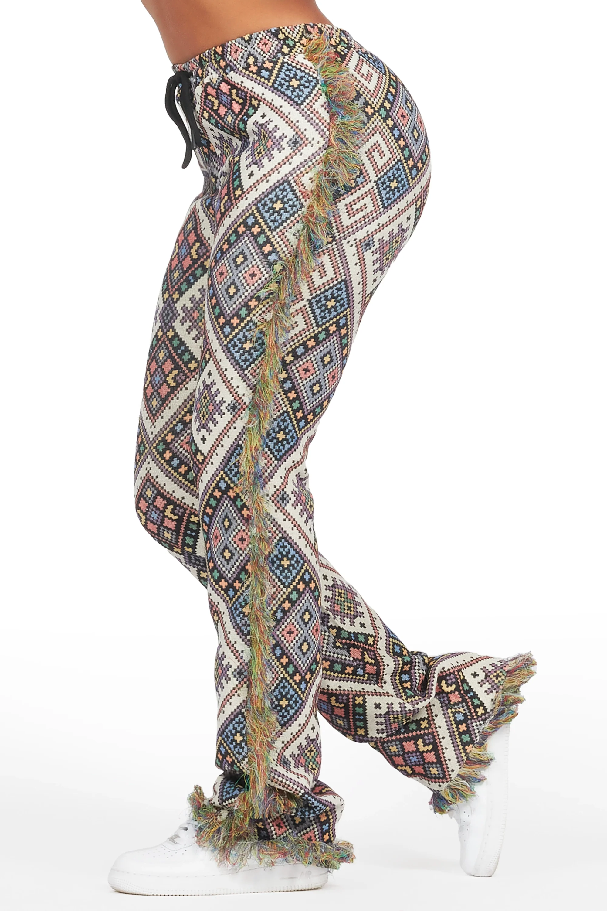 Missy Black Multi Print Tapestry Stacked Pant - Image 3