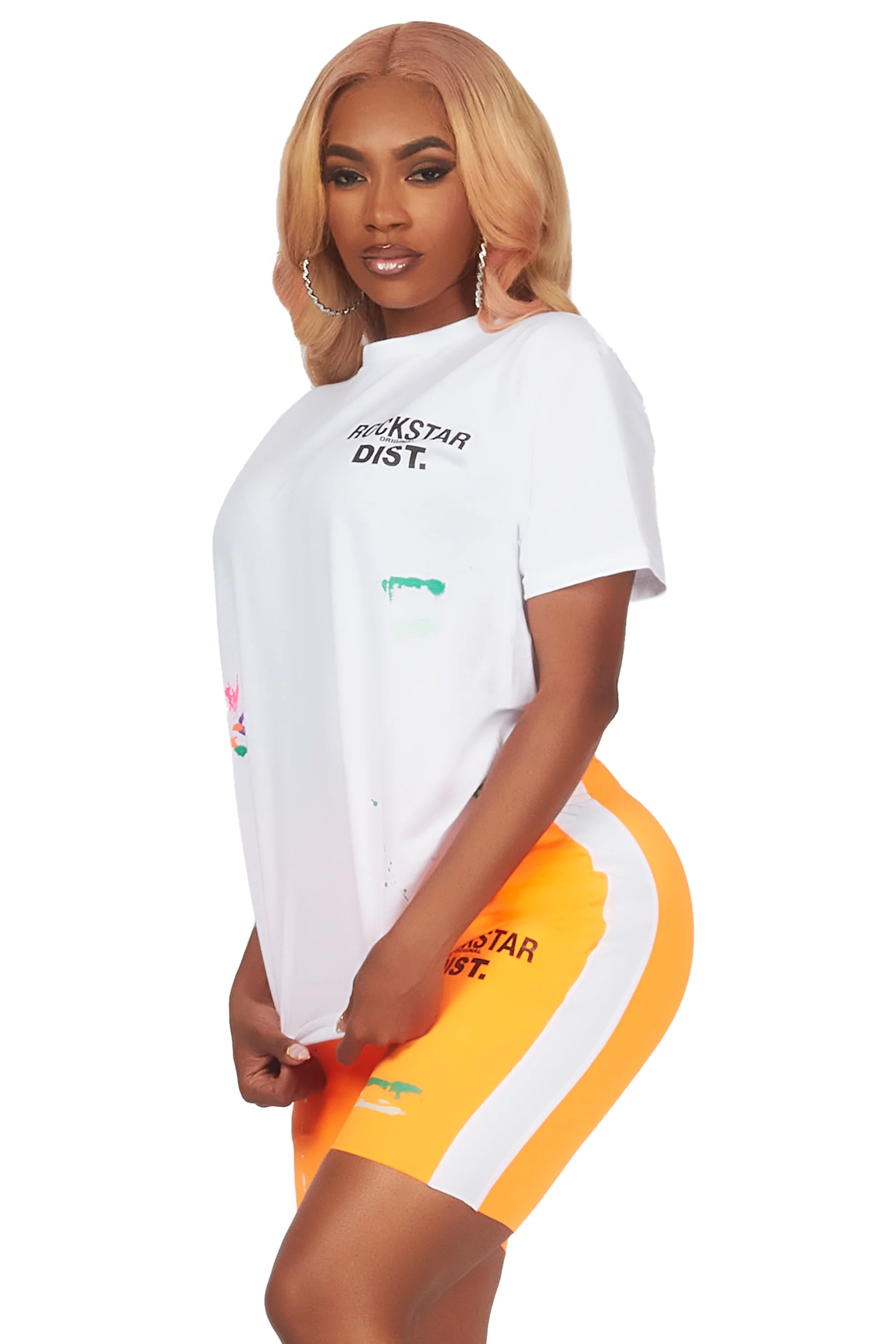 Deshauna White/Orange Short Set - Image 2