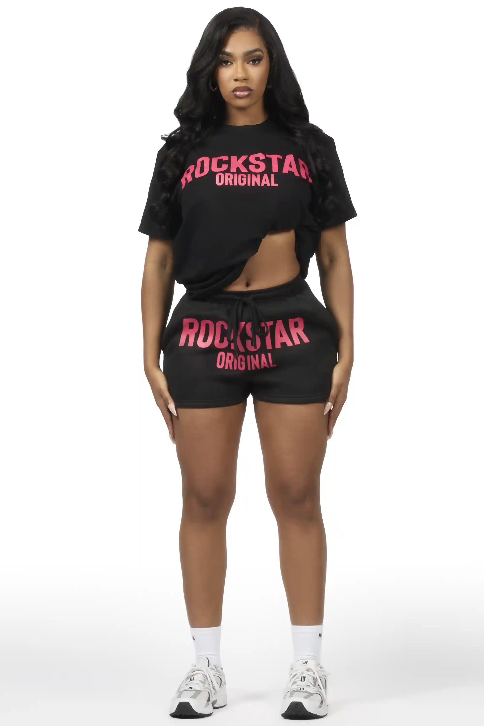 Sabrina Black T-Shirt Short Set