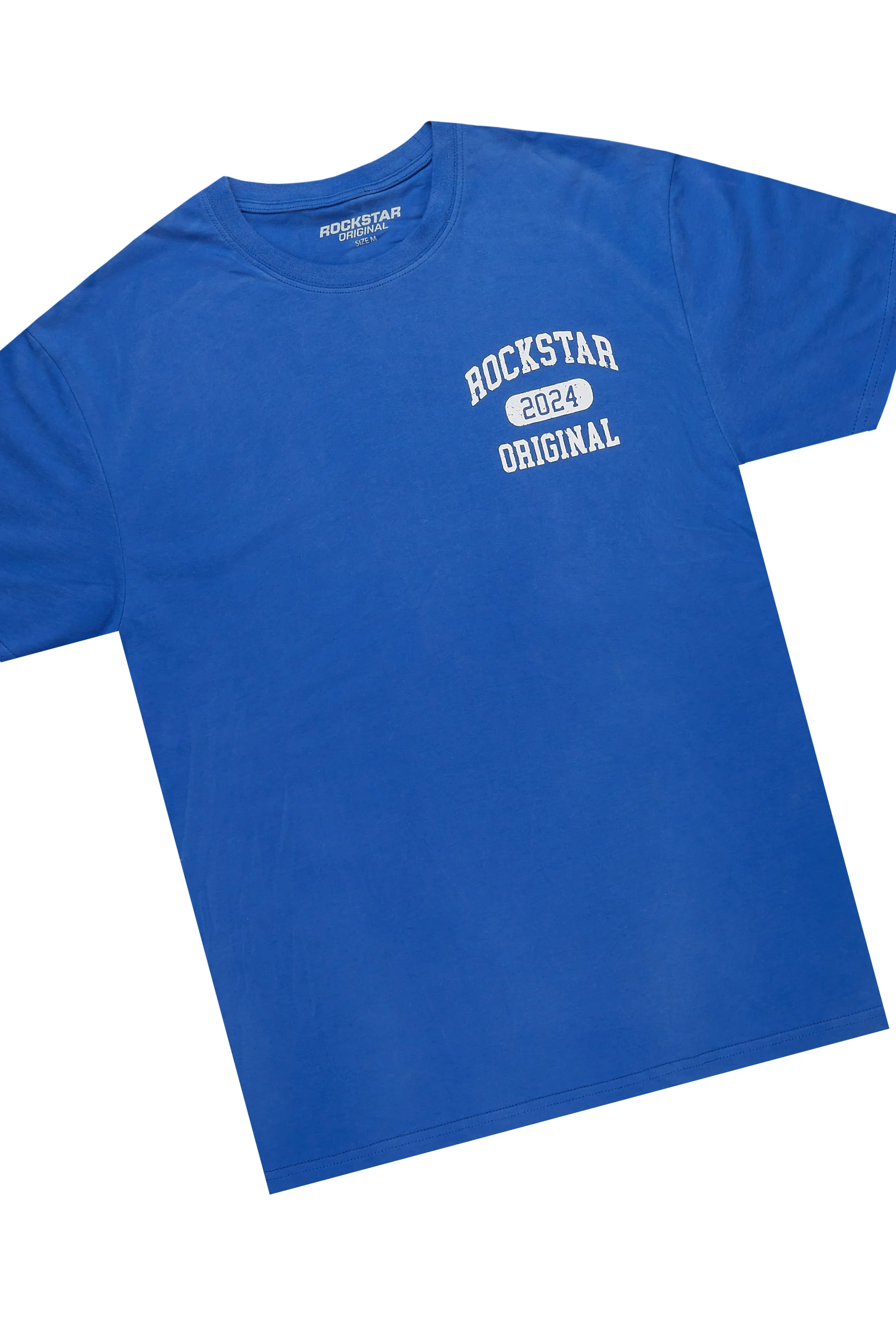 Lionela Royal Blue T-Shirt Snap Short Set - Image 5