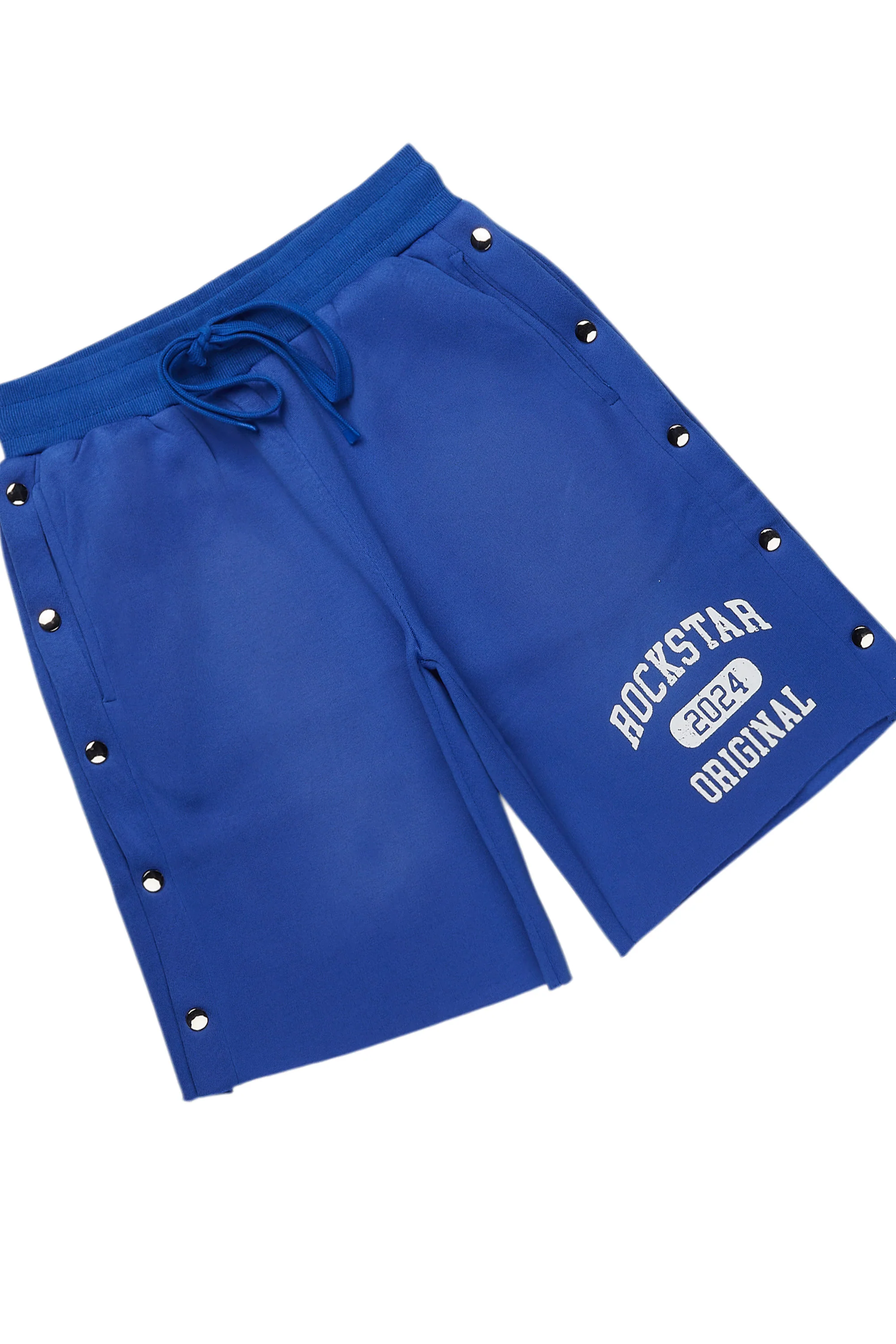Lionela Royal Blue T-Shirt Snap Short Set - Image 9