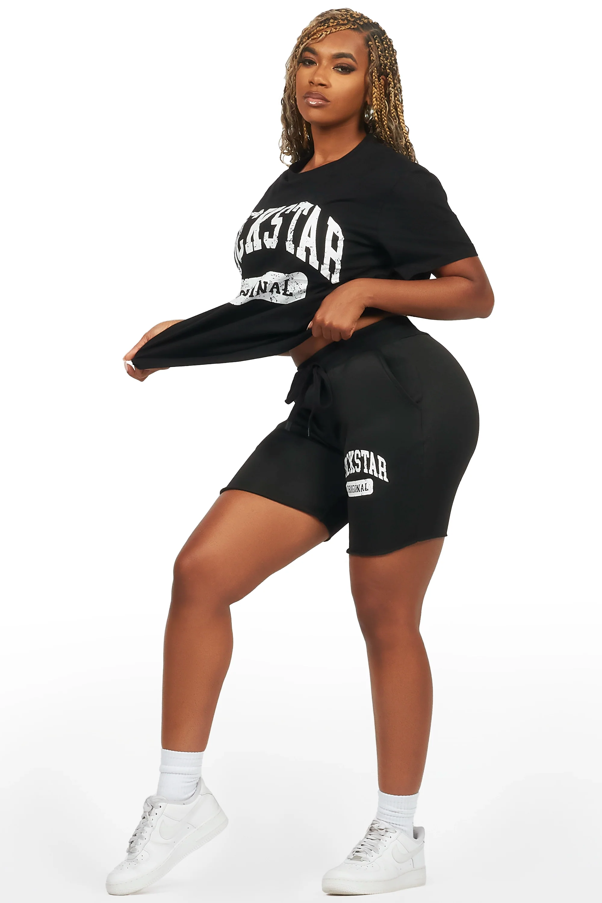 Javonuna Black T-Shirt Short Set - Image 3