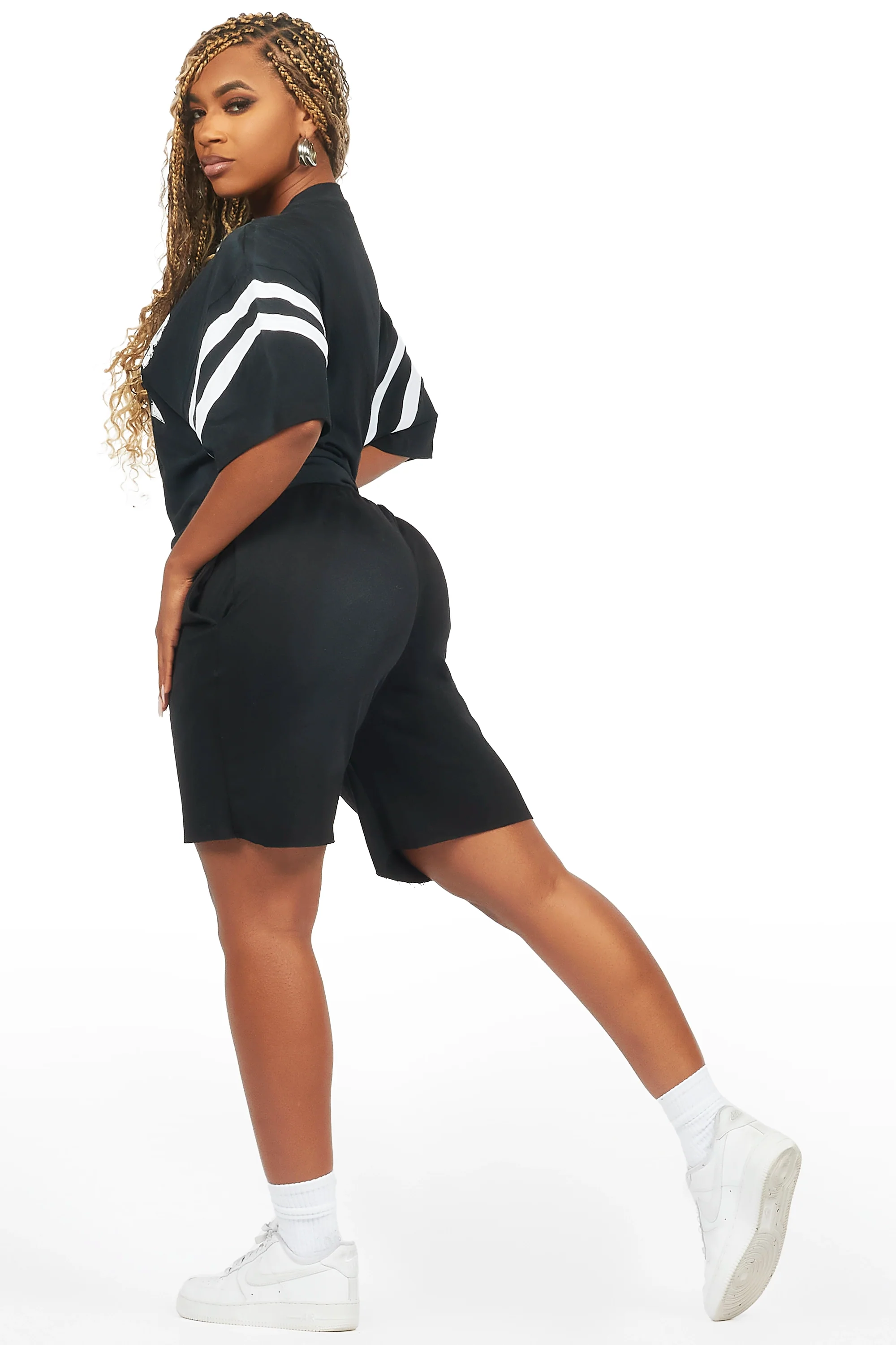 Chikata Black T-Shirt Short Set - Image 5