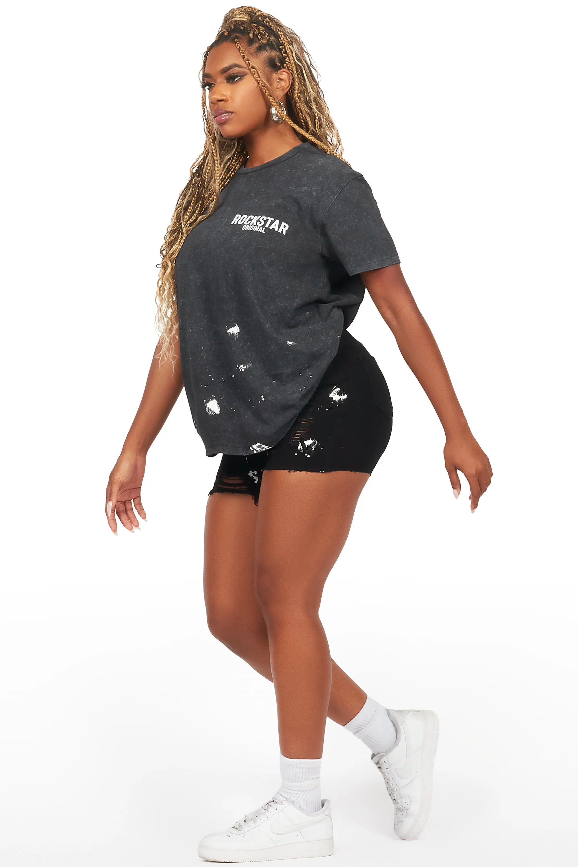 Vianka Black Denim Short Set - Image 5