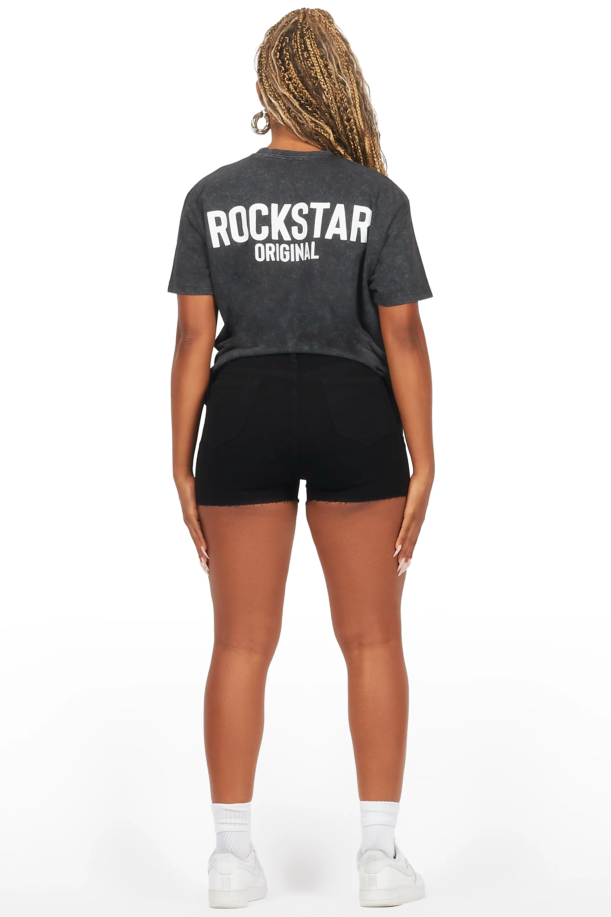 Vianka Black Denim Short Set - Image 6
