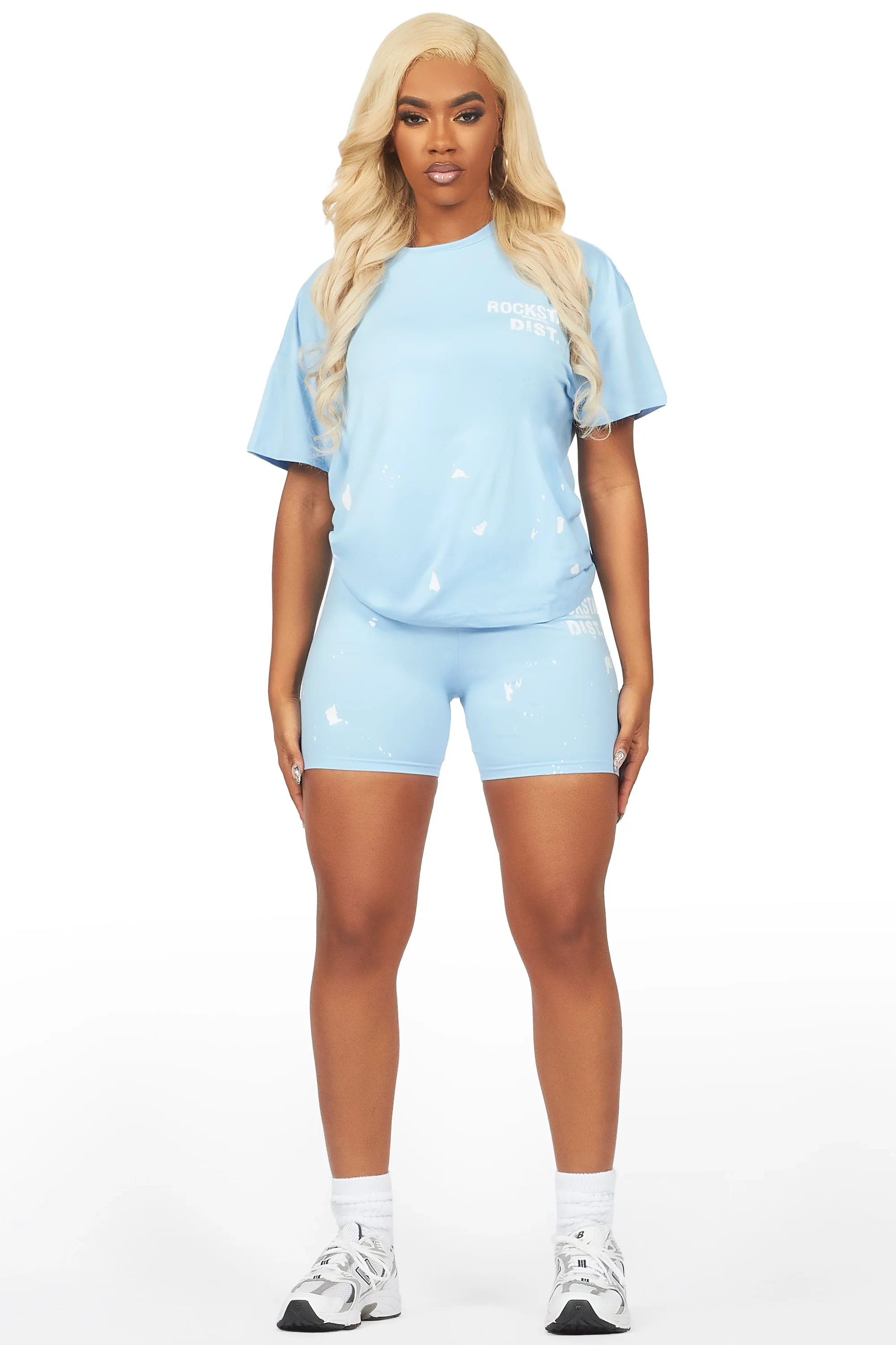 Living For It Baby Blue Bike Short Set - Image 2