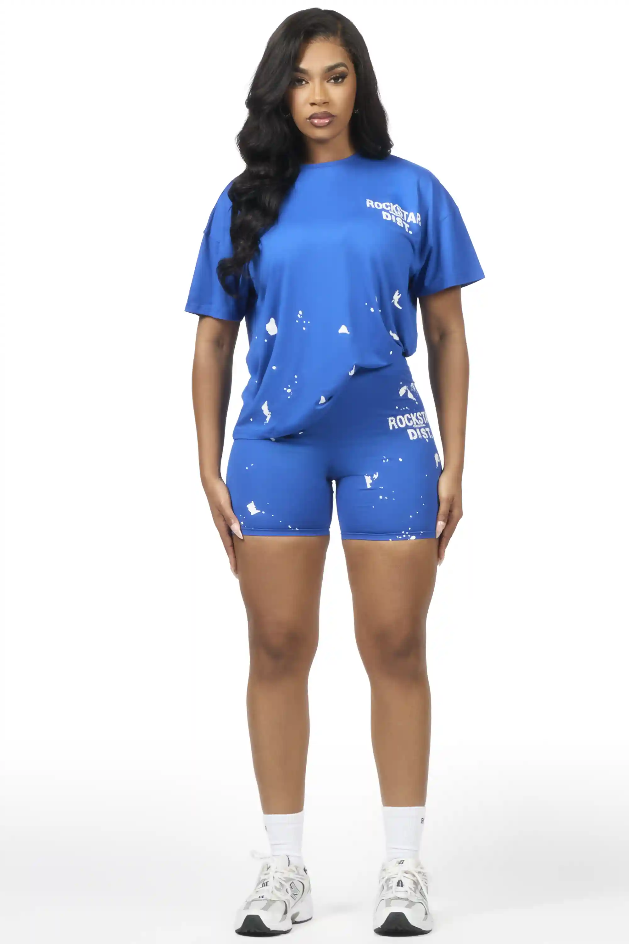 Living For It Royal Blue Bike Short Set - Image 2
