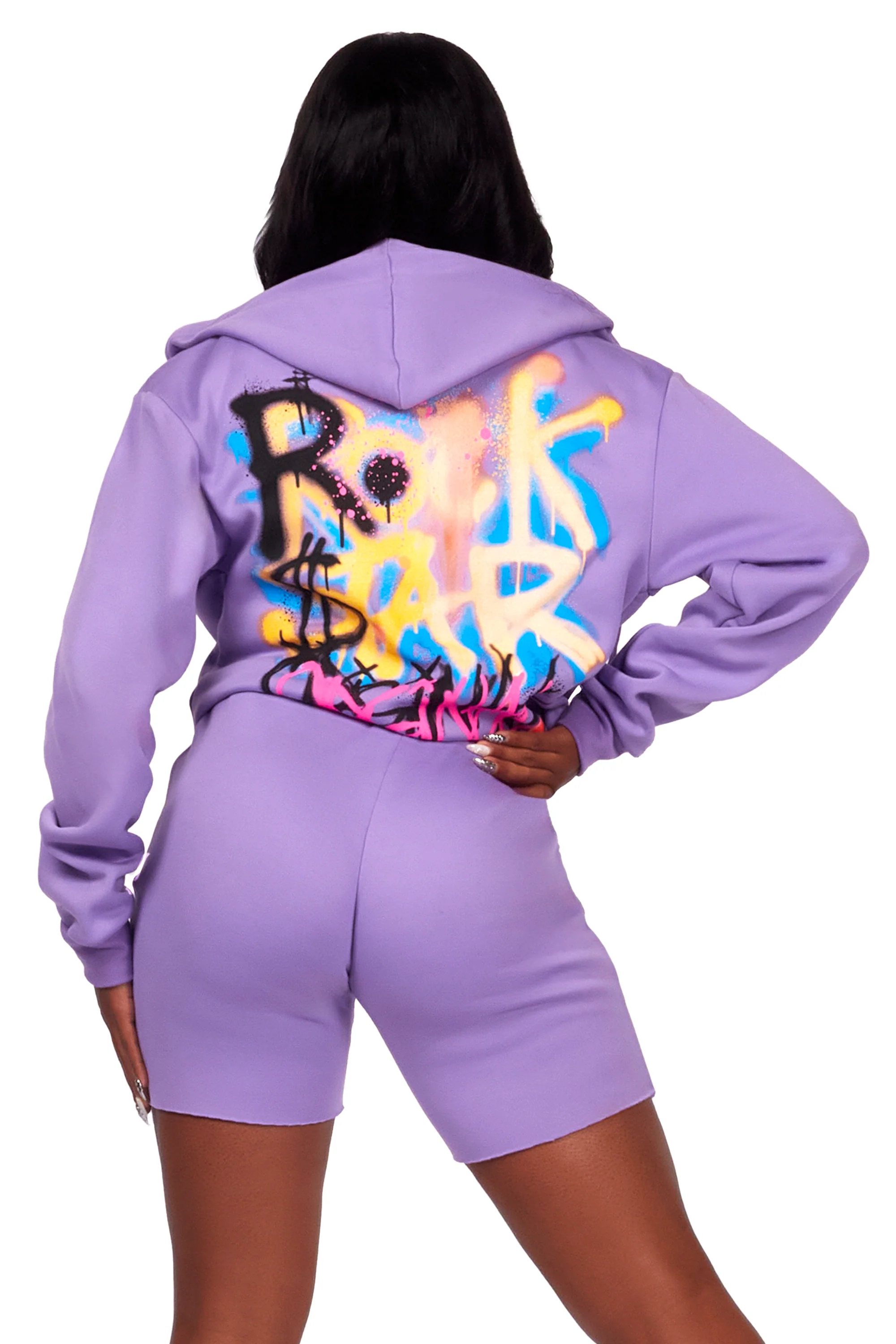 Passion Purple Zip Up Short Set - Image 3