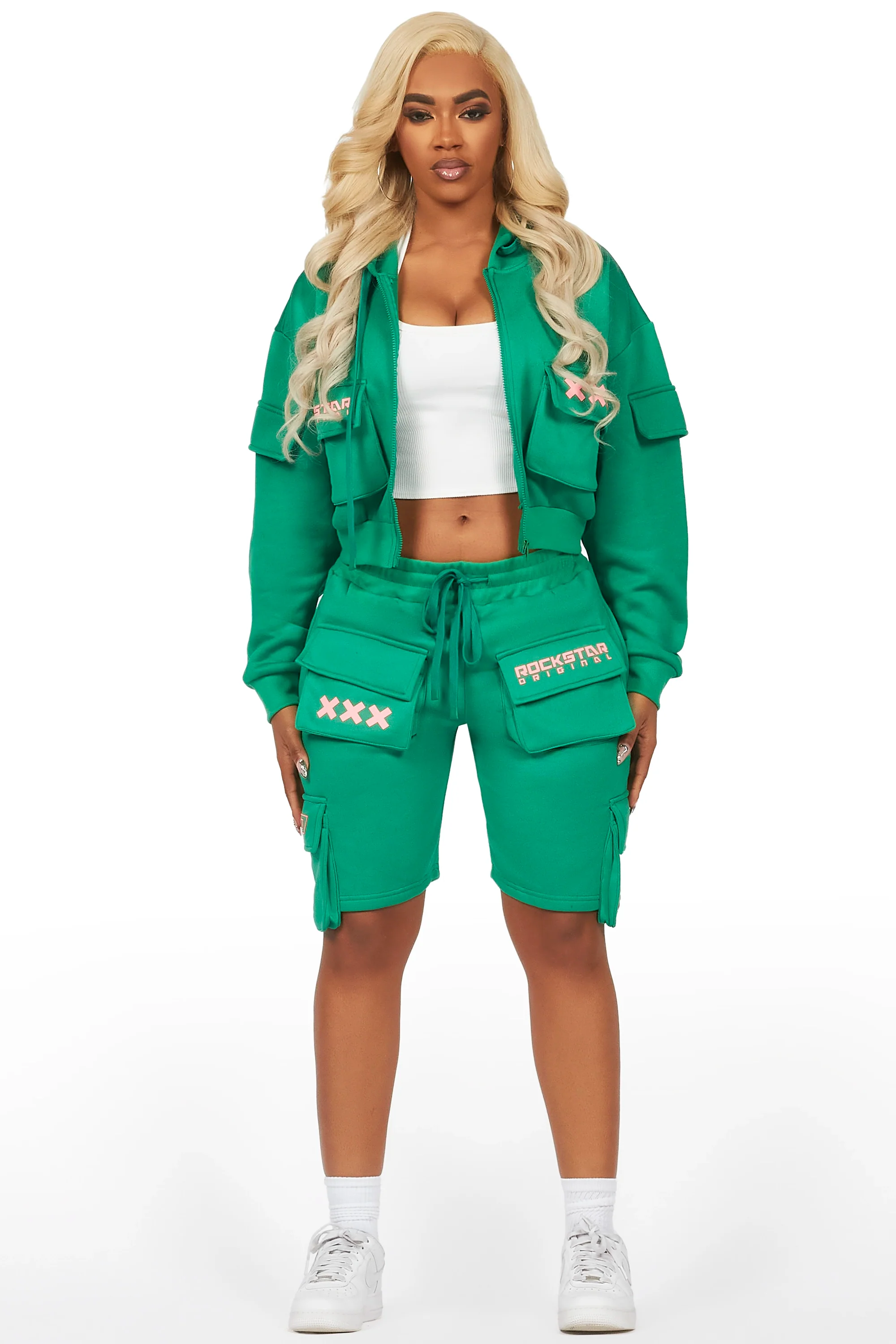 Natanya Green Cargo Short Set