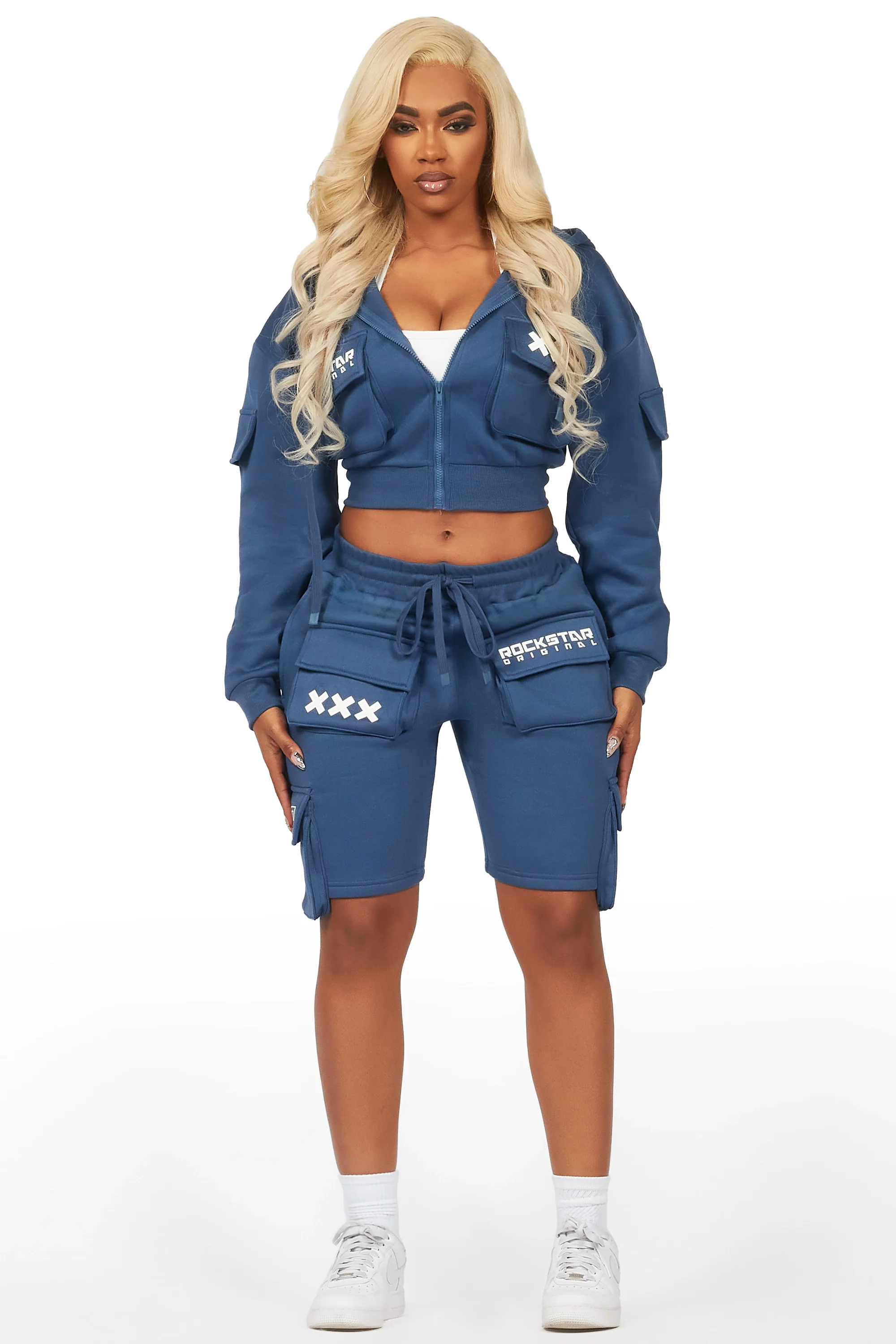 Natanya Navy Cargo Short Set - Image 2
