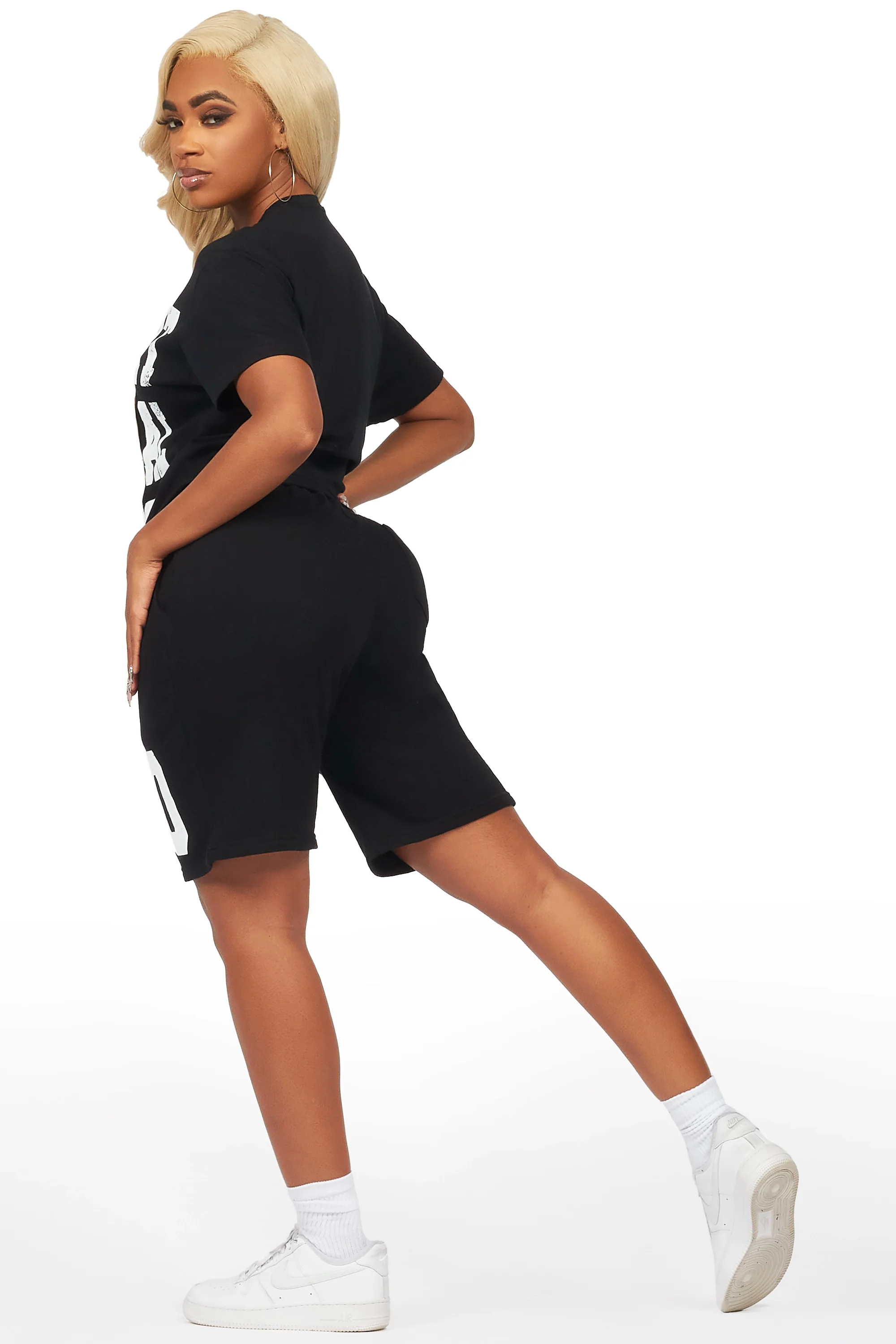 Mareona Black T-Shirt Short Set - Image 5