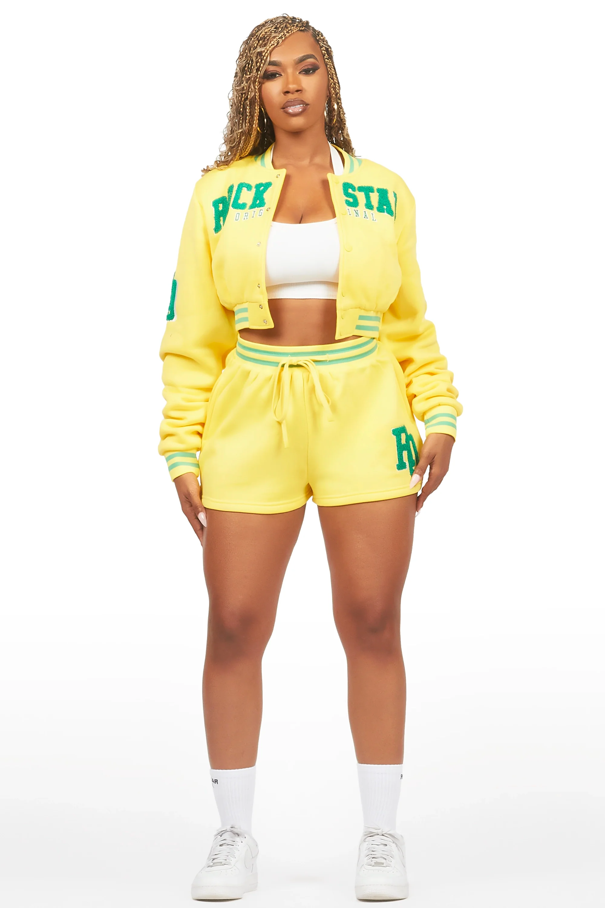 Esmeralda Yellow Varsity Short Set - Image 2
