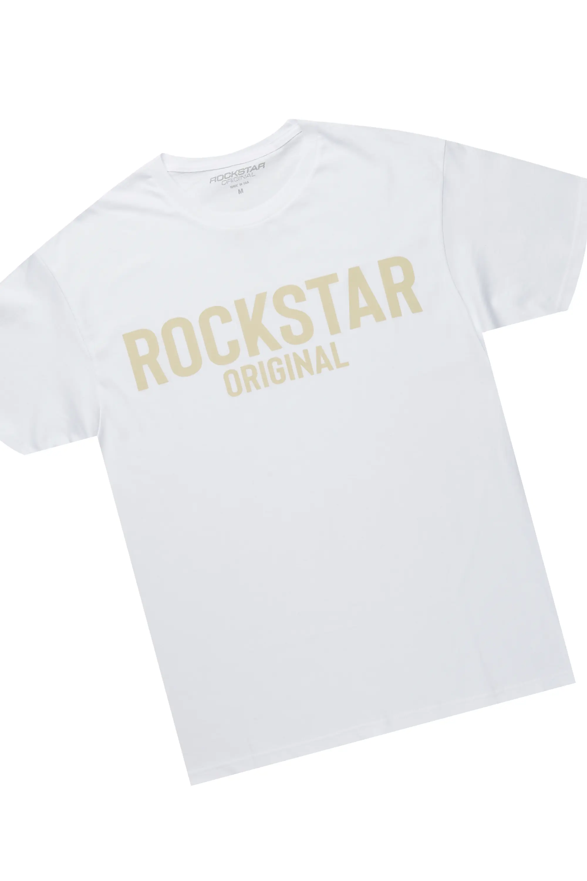 Denea White/Beige T-Shirt Short Set - Image 2