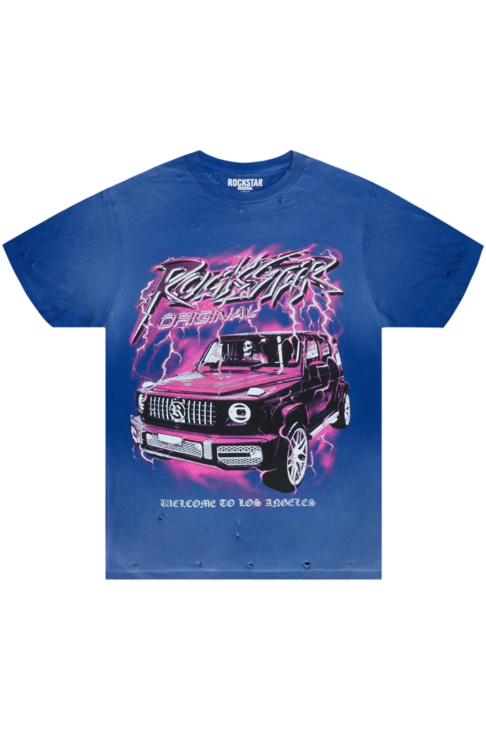 Car Blue Oversized Tee