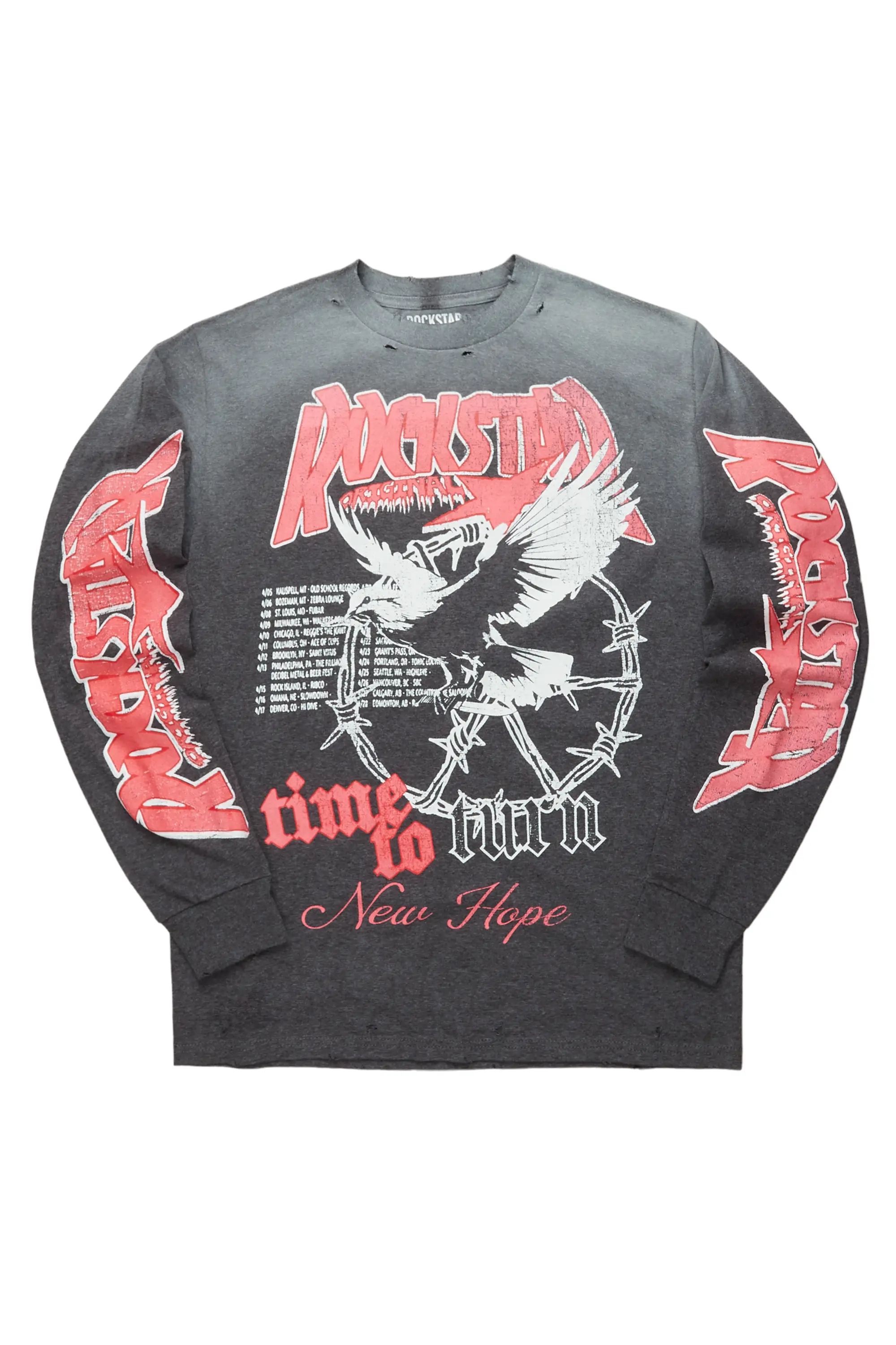 Crista Charcoal Long Sleeve T-Shirt - Image 2