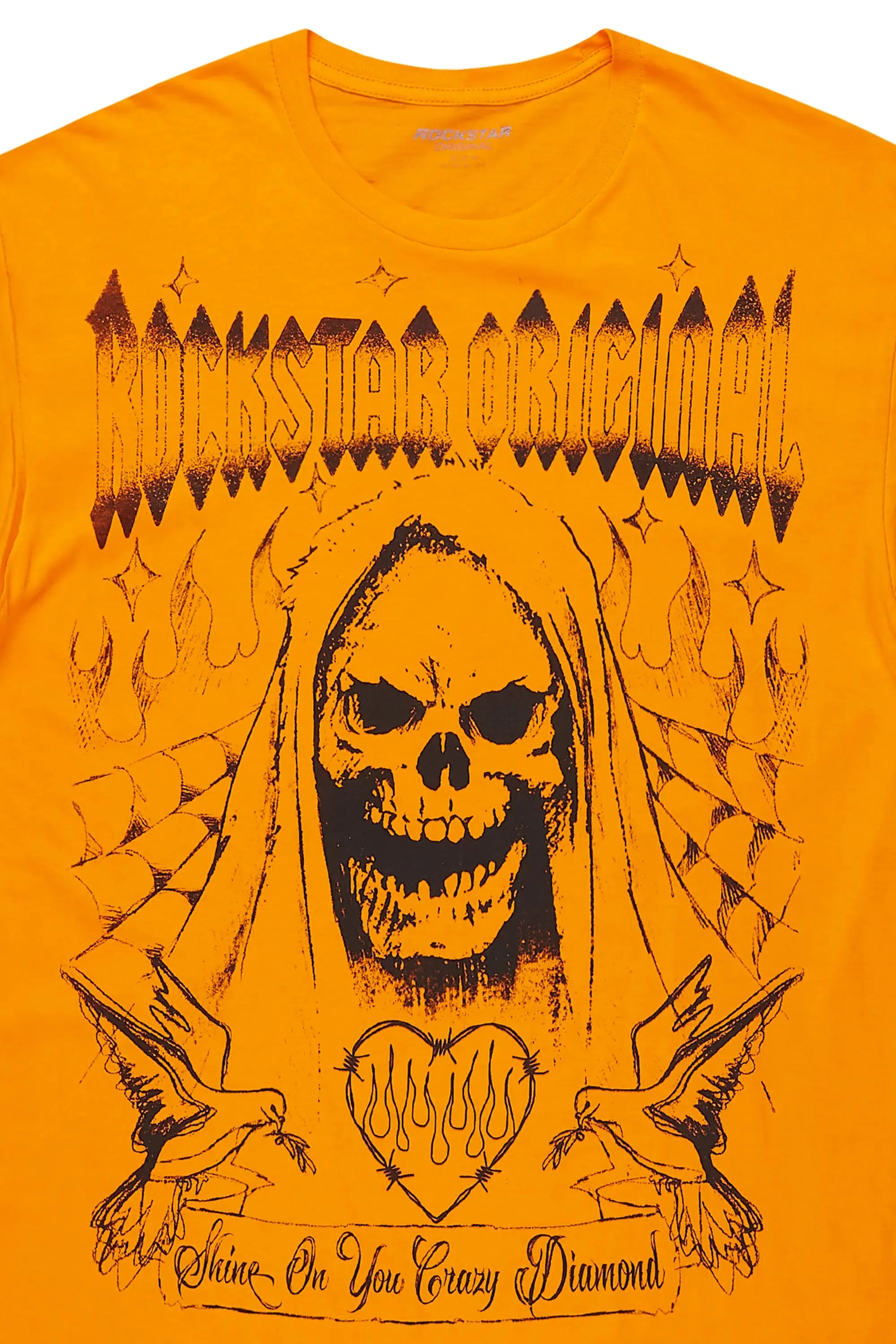 Evette Orange Oversized T-Shirt - Image 2