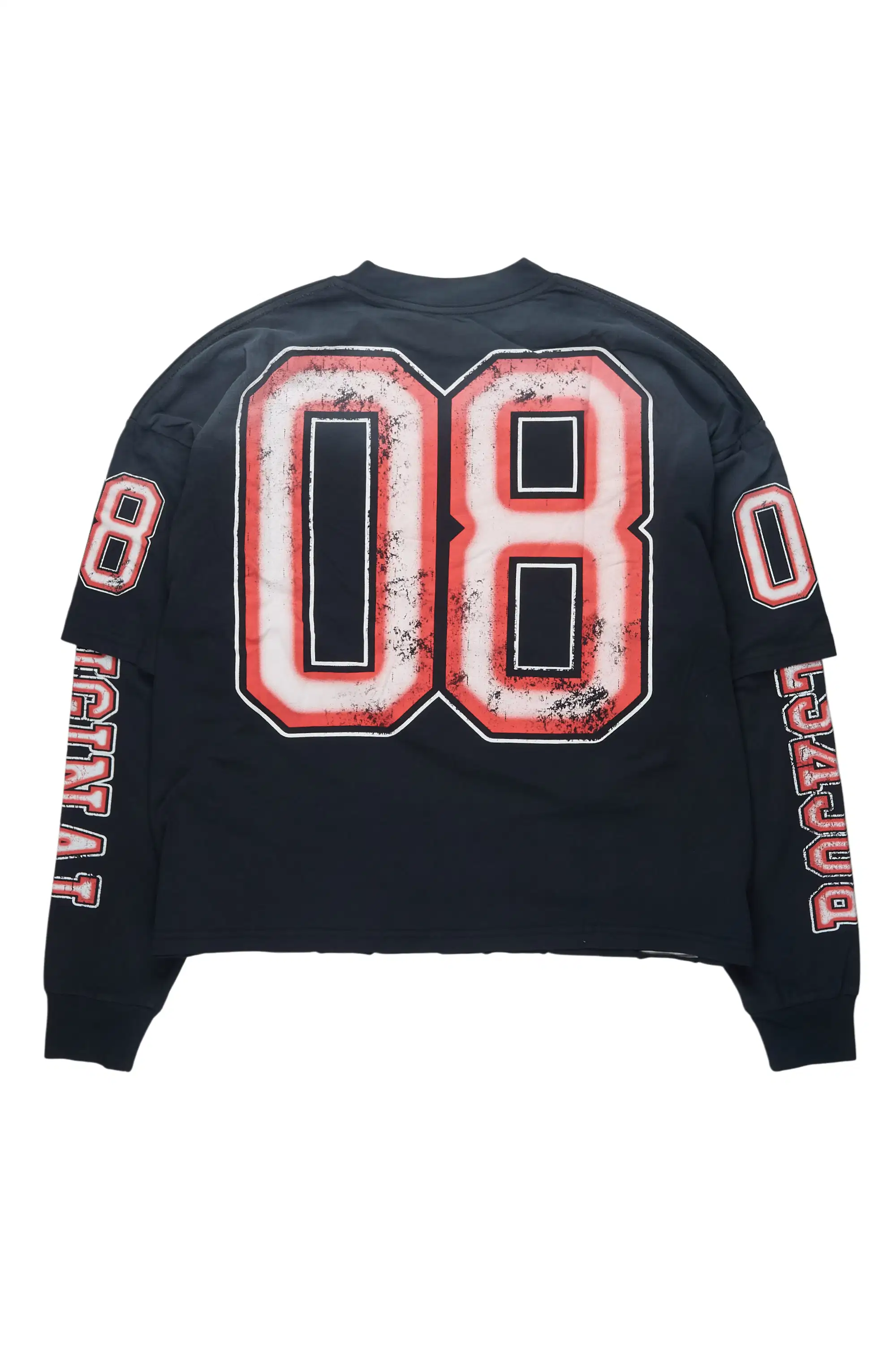Tariqa Black/Red Double Layer Graphic T-Shirt - Image 3