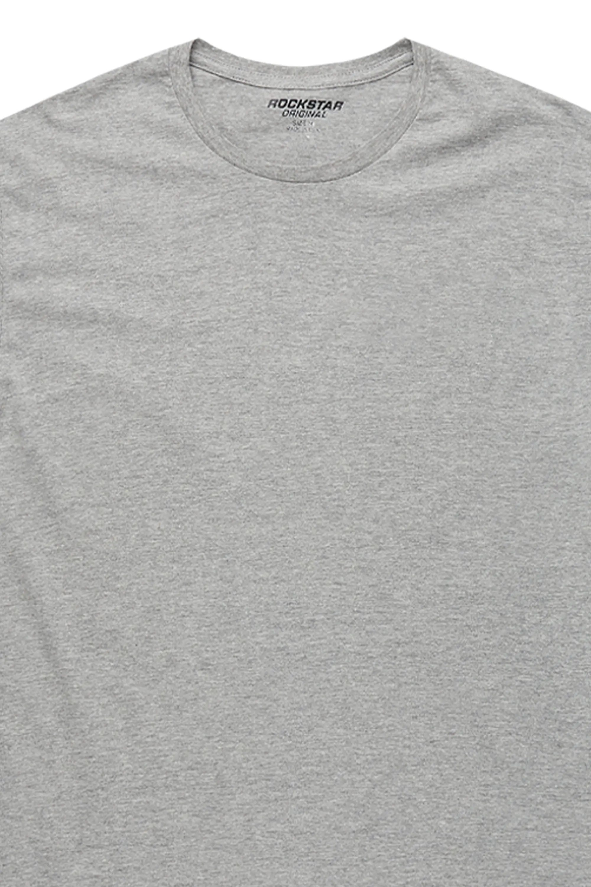 Womens Heather Grey Basic Tee - Image 3