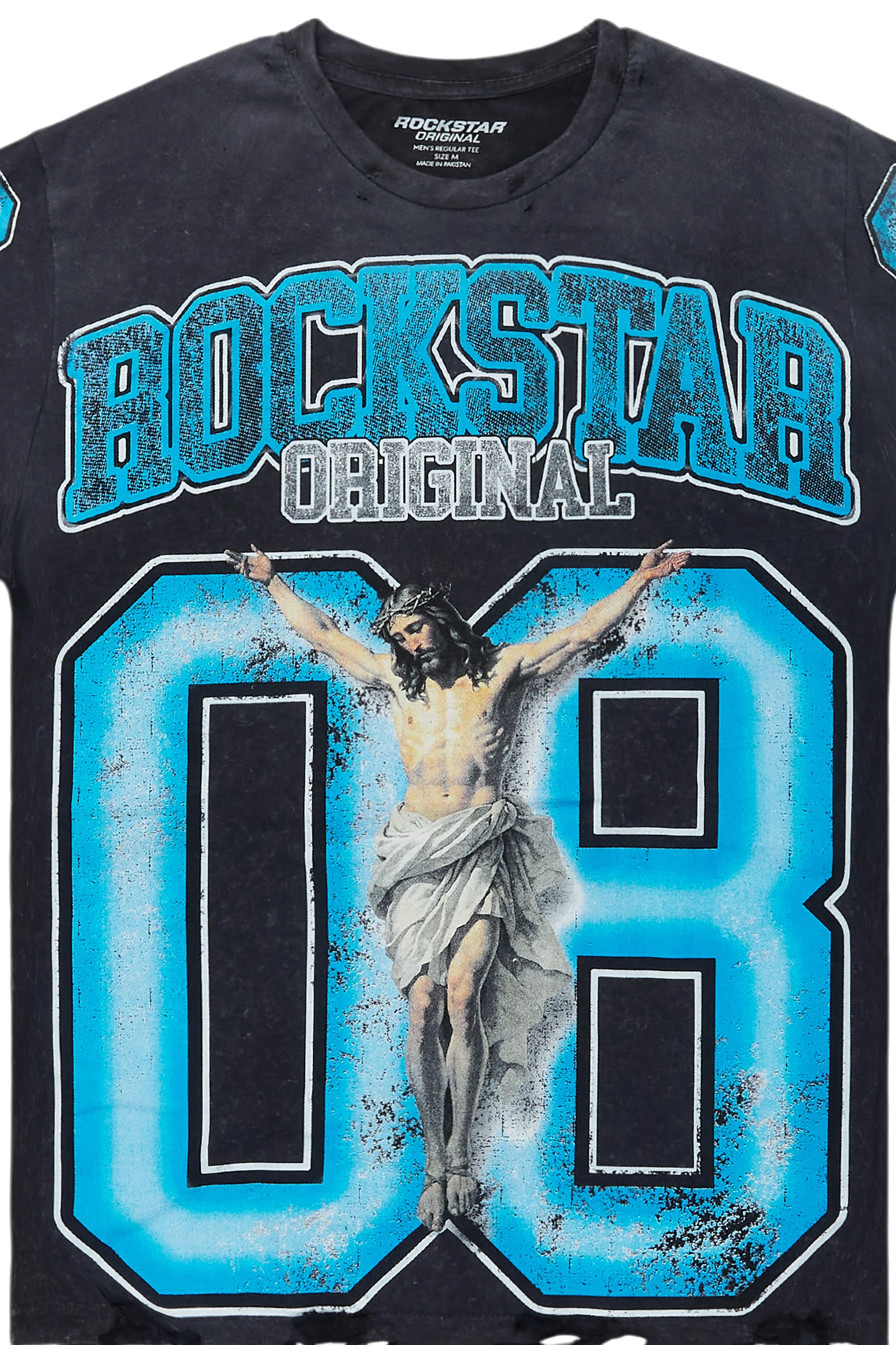 Tariqa Black/Blue Oversized T-Shirt - Image 8