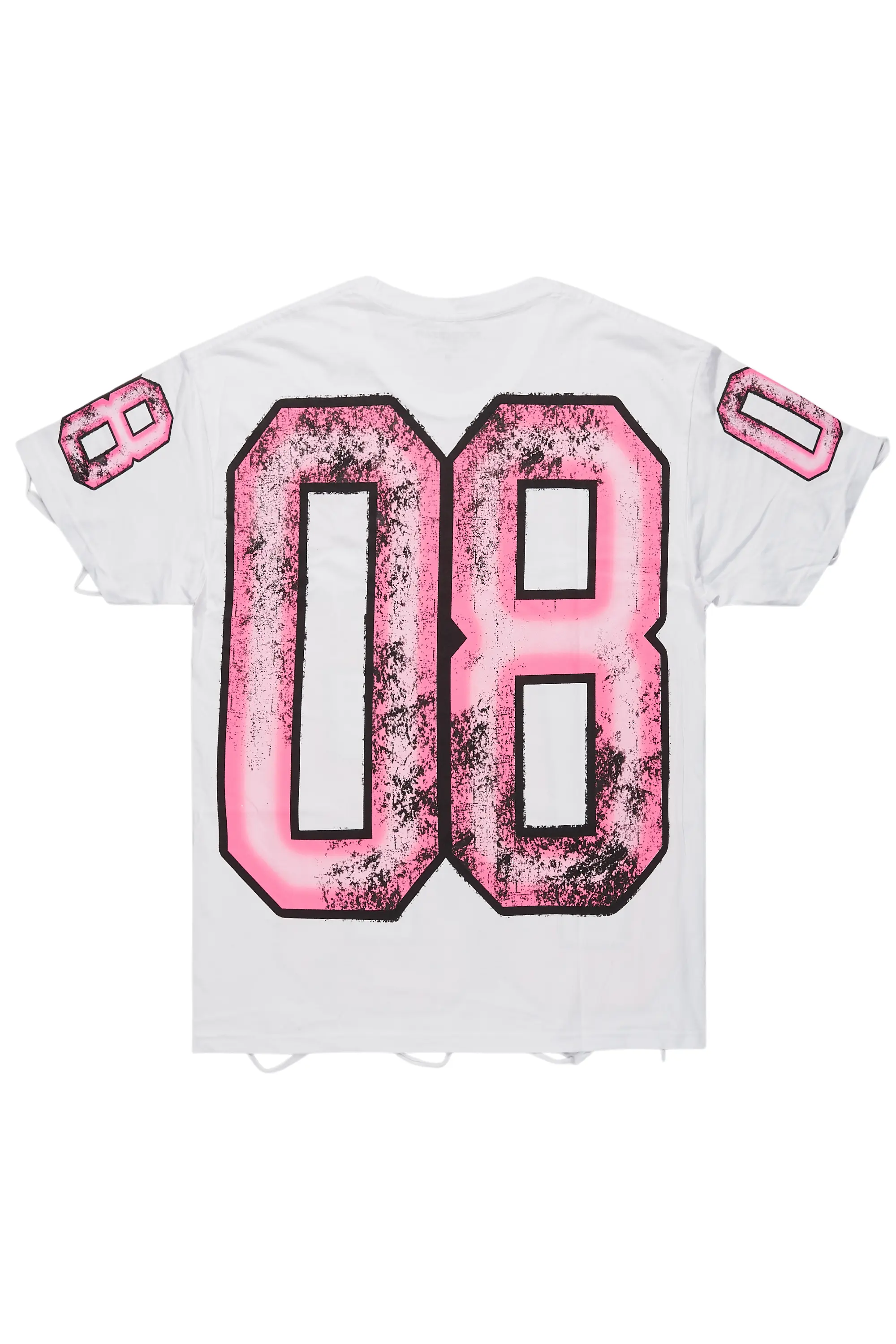 Tariqa White/Pink Oversized T-Shirt - Image 3