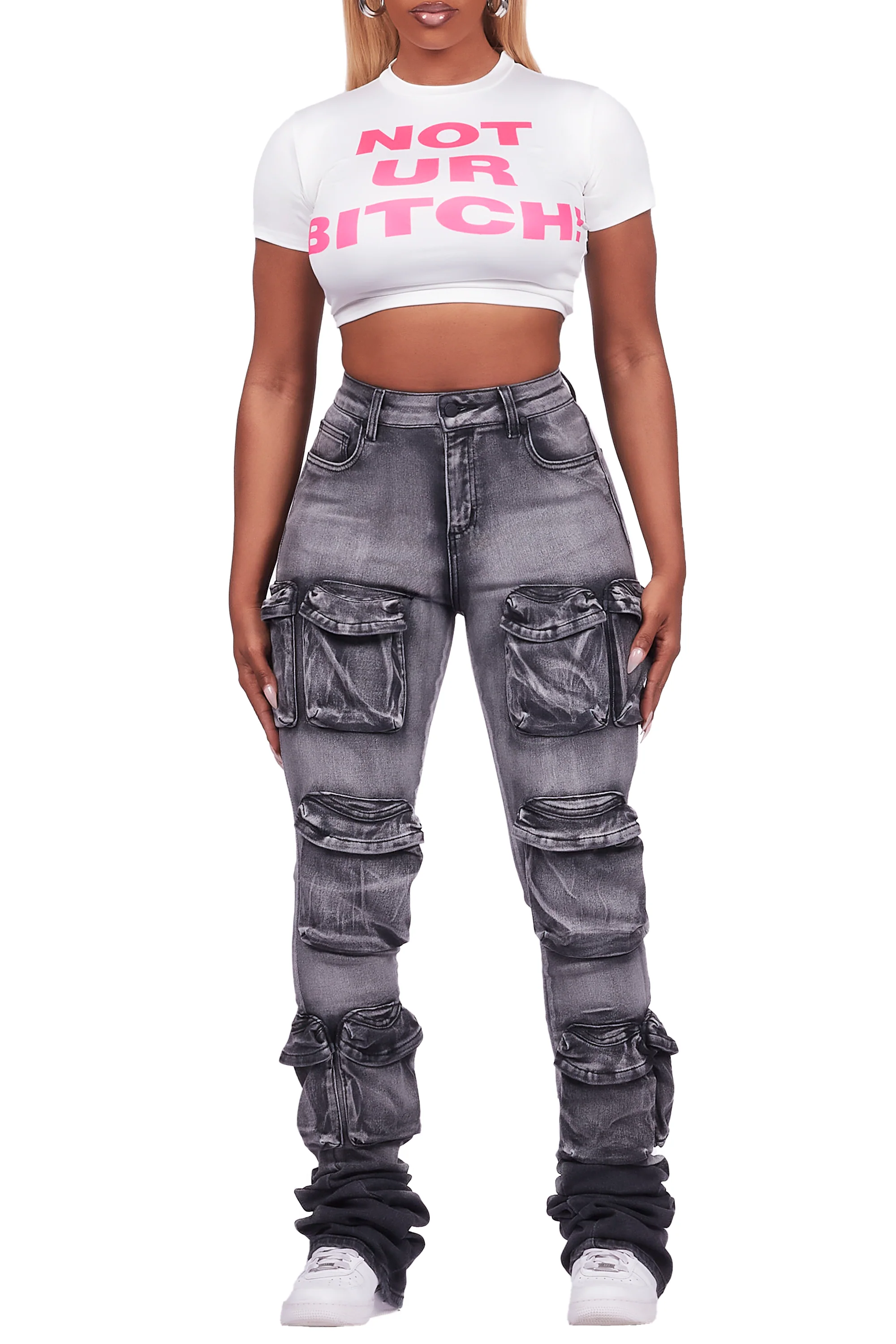 Not Urs White Crop T-Shirt - Image 7