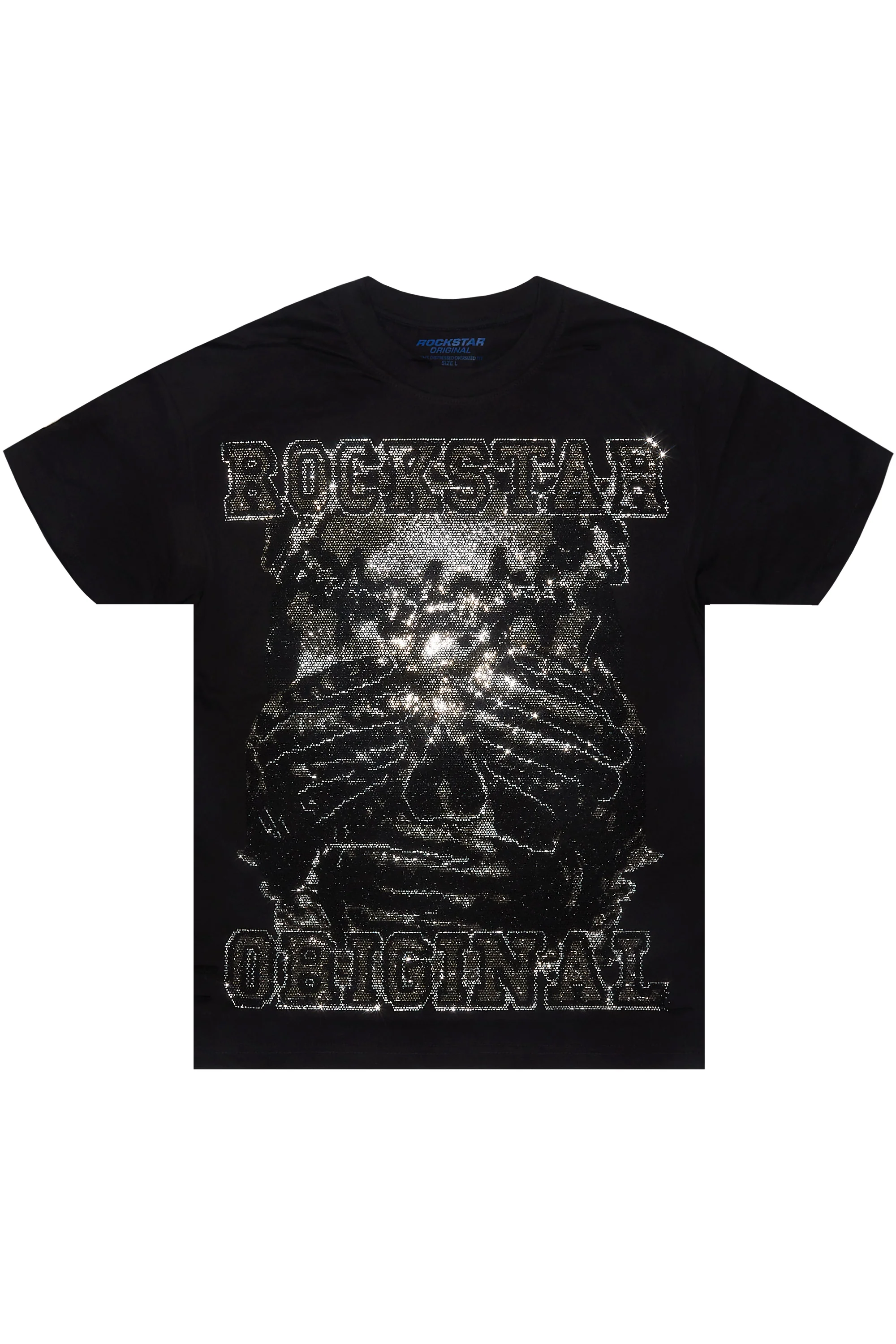 Shinika Black Rhinestone Oversized T-Shirt - Image 2