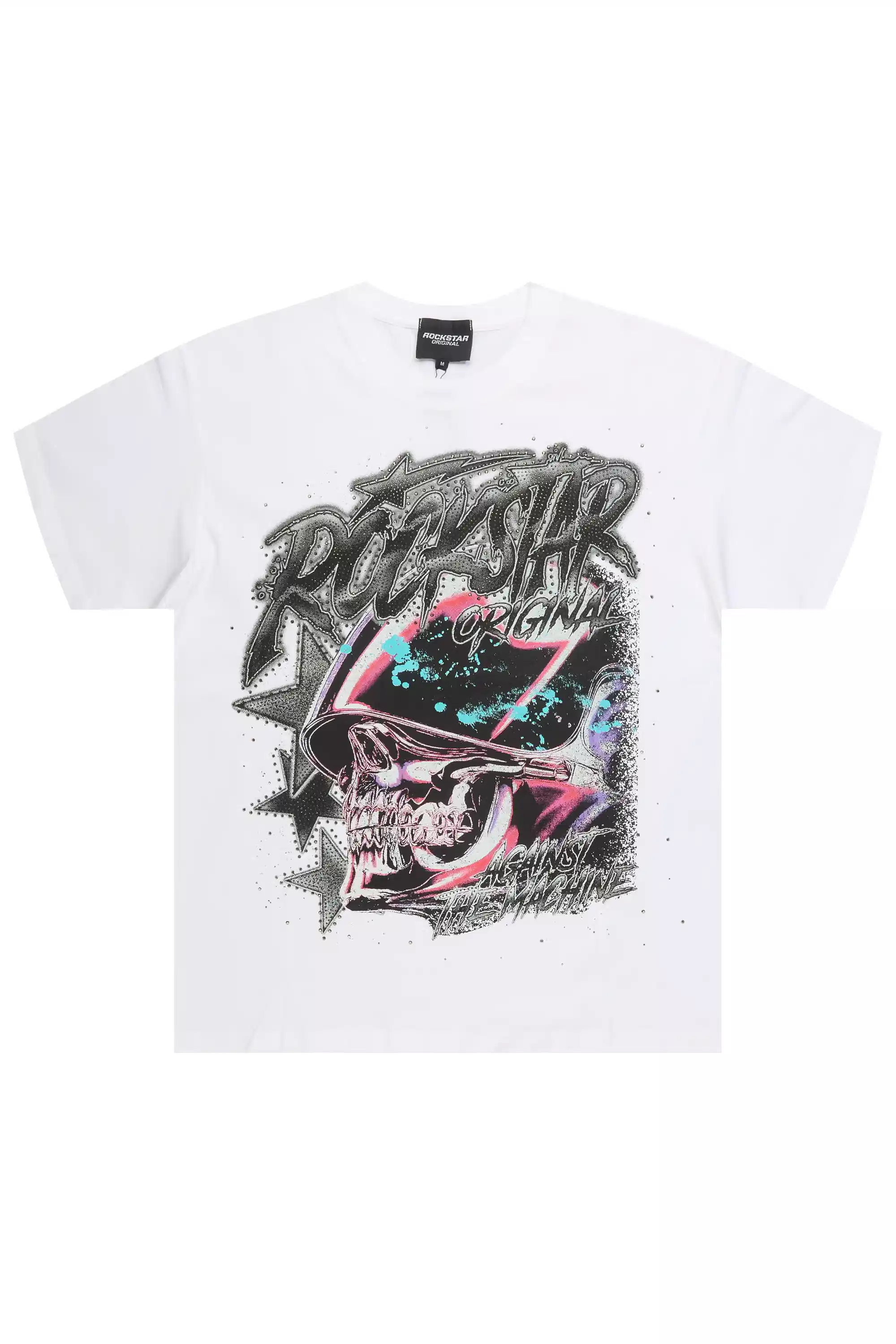 Samaya White Rhinestone Short Sleeve Tee - Image 2