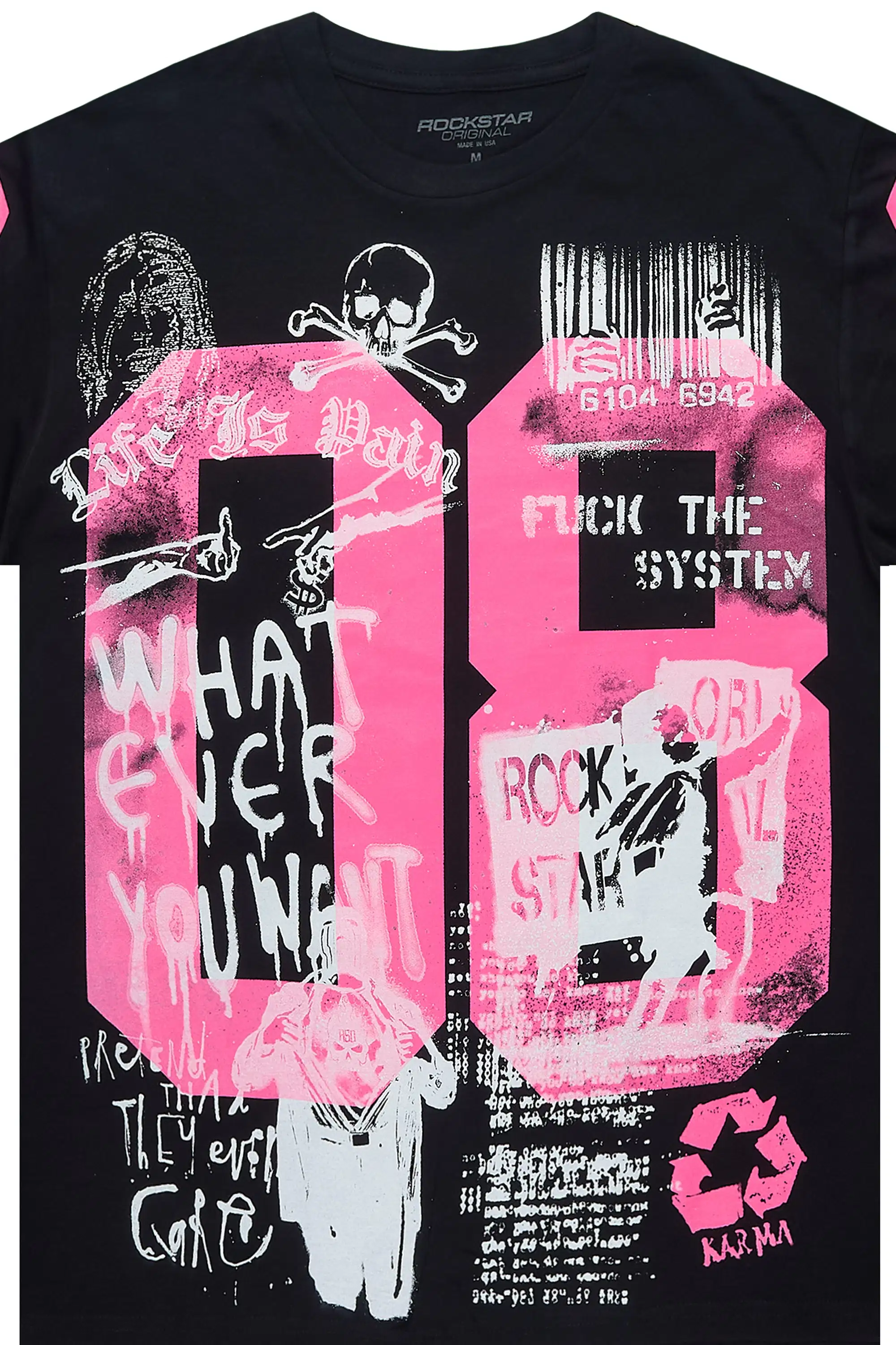 Kammile 2.0 Black/Pink Oversized T-Shirt - Image 2