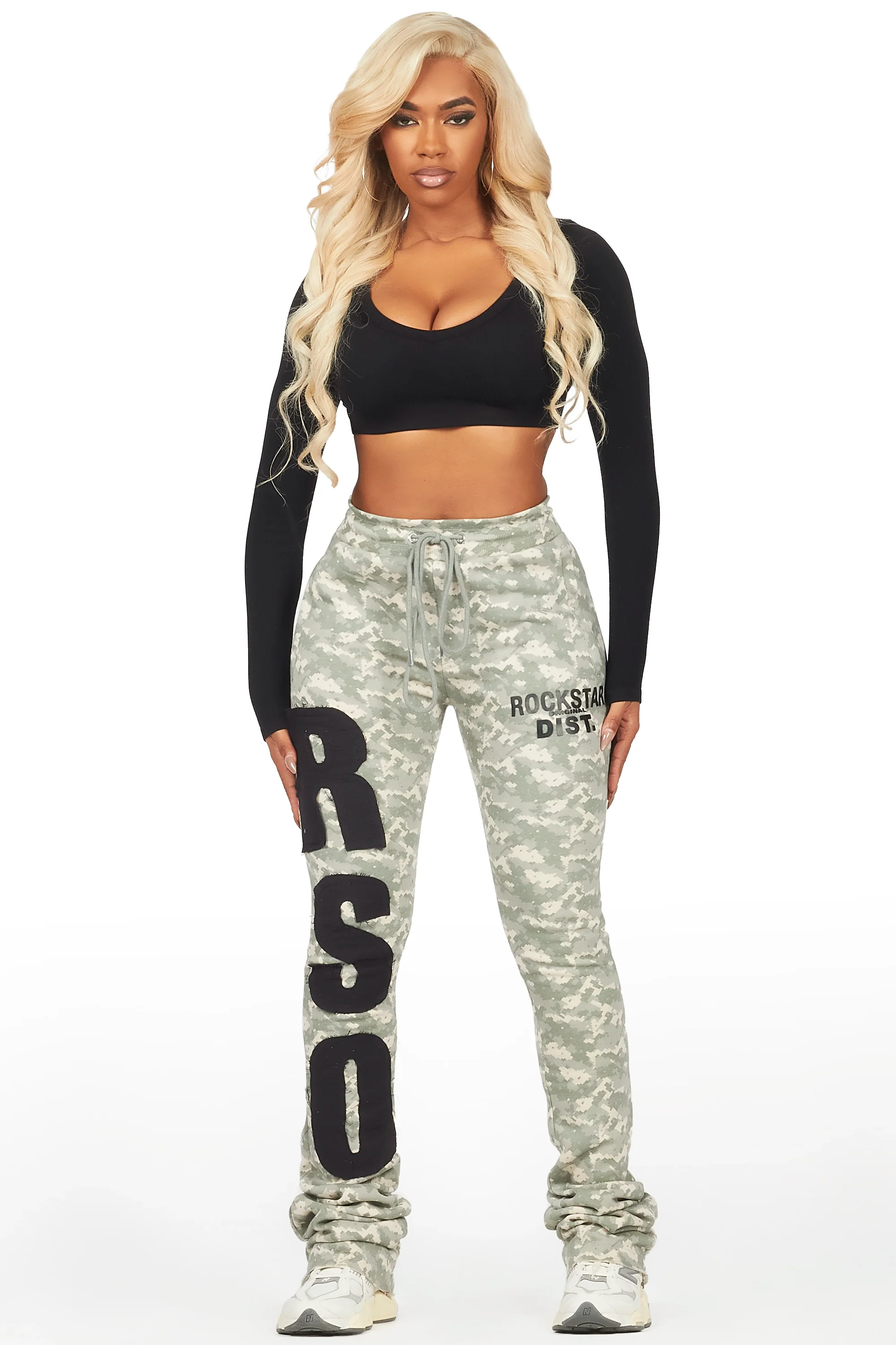 Tatiana Digital Camo Super Stacked Track Pant - Image 2