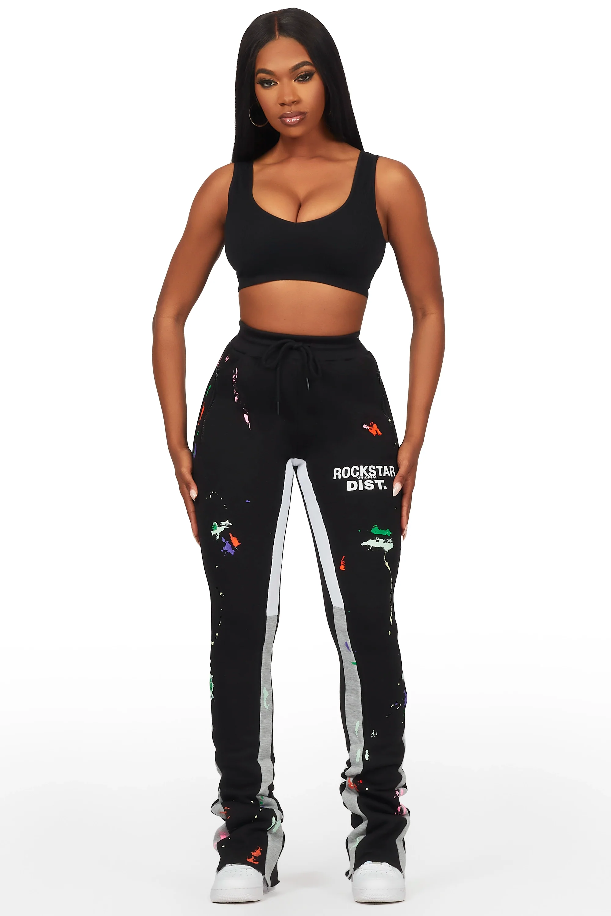 Karenthia Black Stacked Track Pant - Image 3
