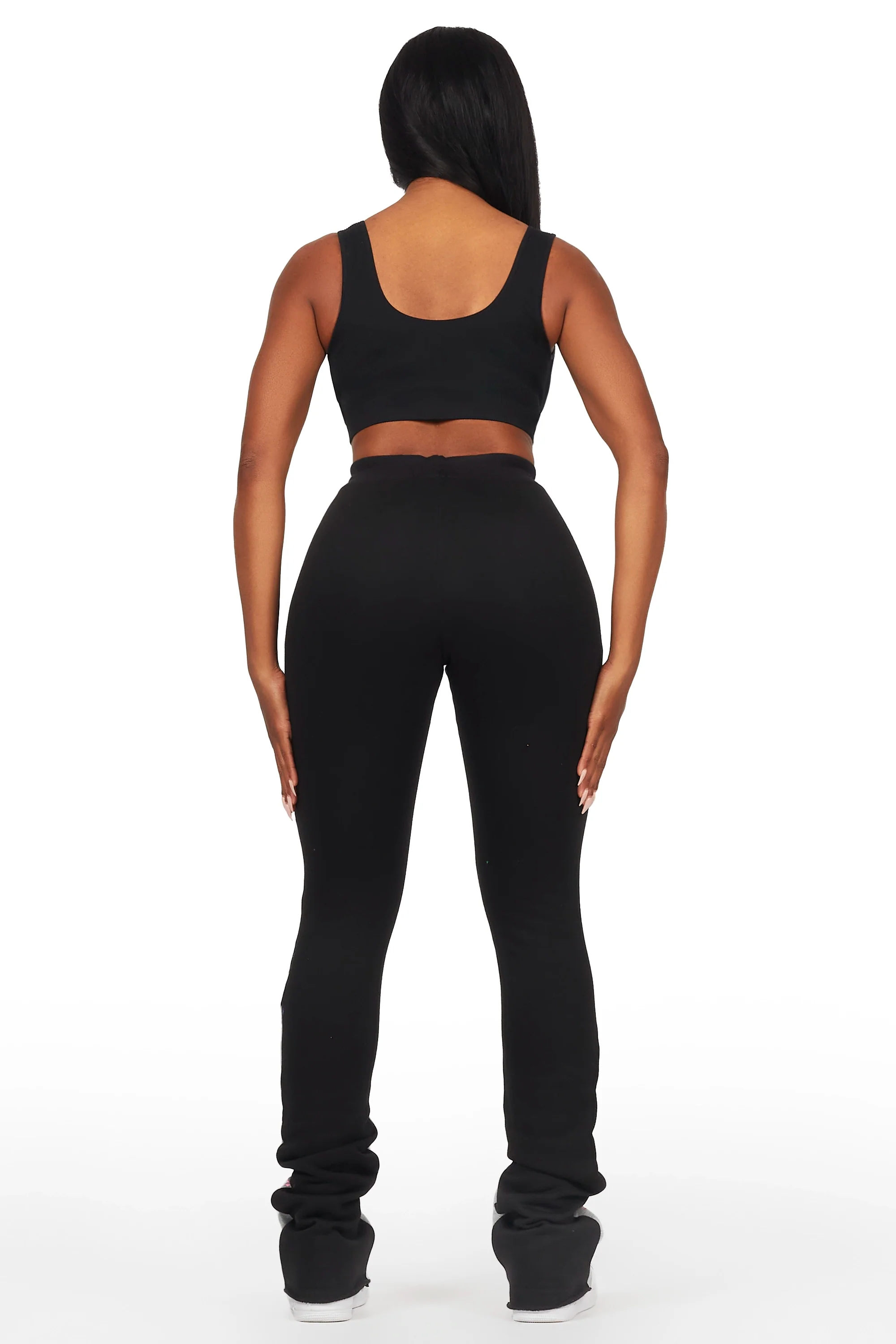 Karenthia Black Stacked Track Pant - Image 5