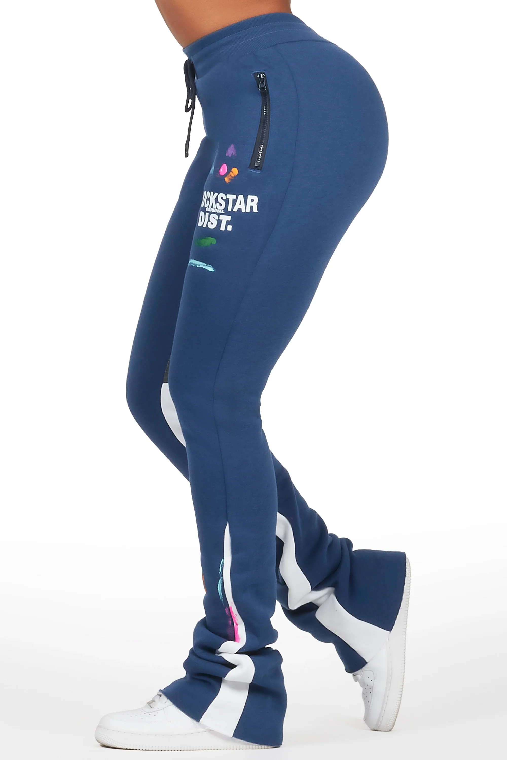 Karenthia Navy Stacked Track Pant - Image 4