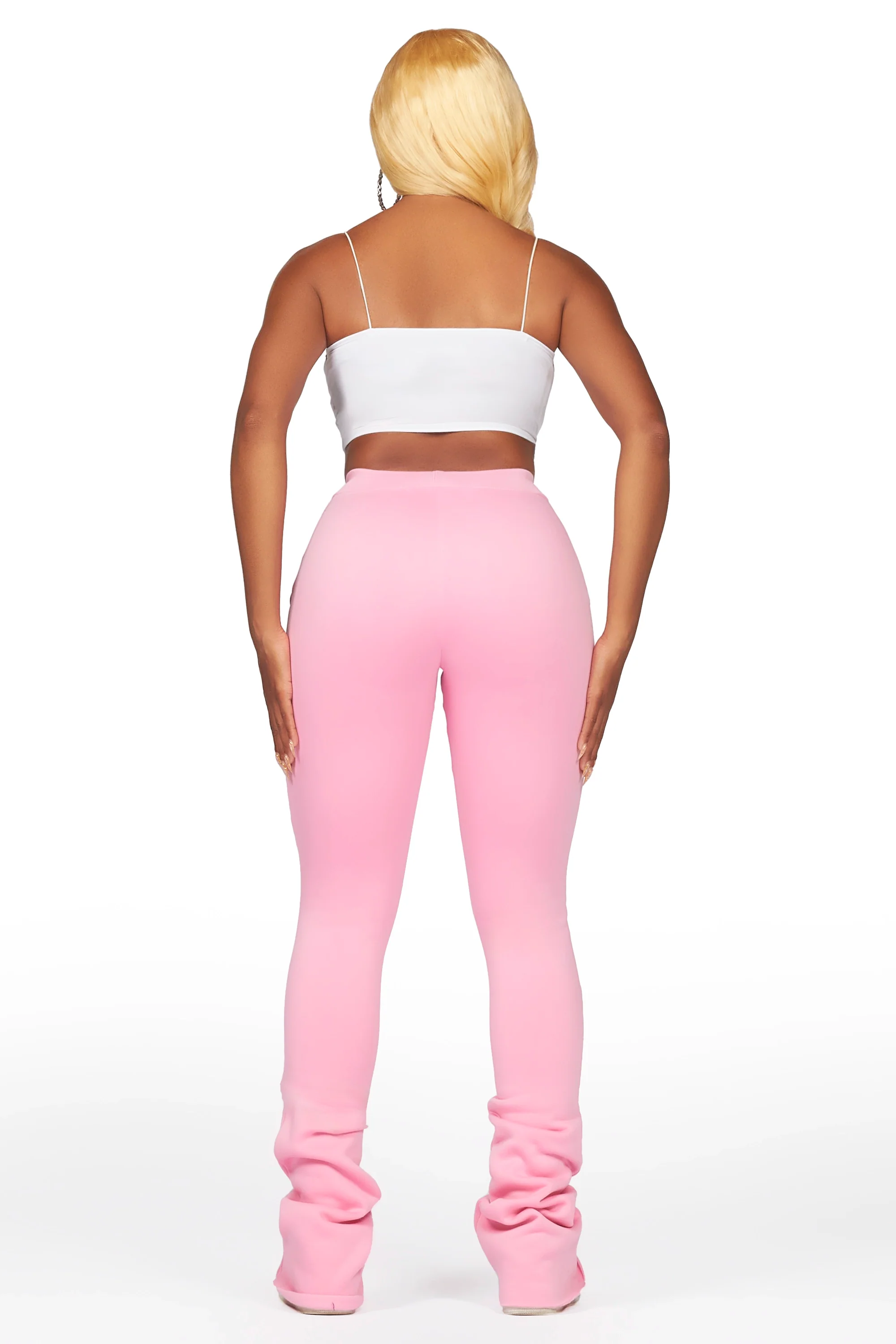 Shanae Pink Super Stacked Track Pant - Image 5