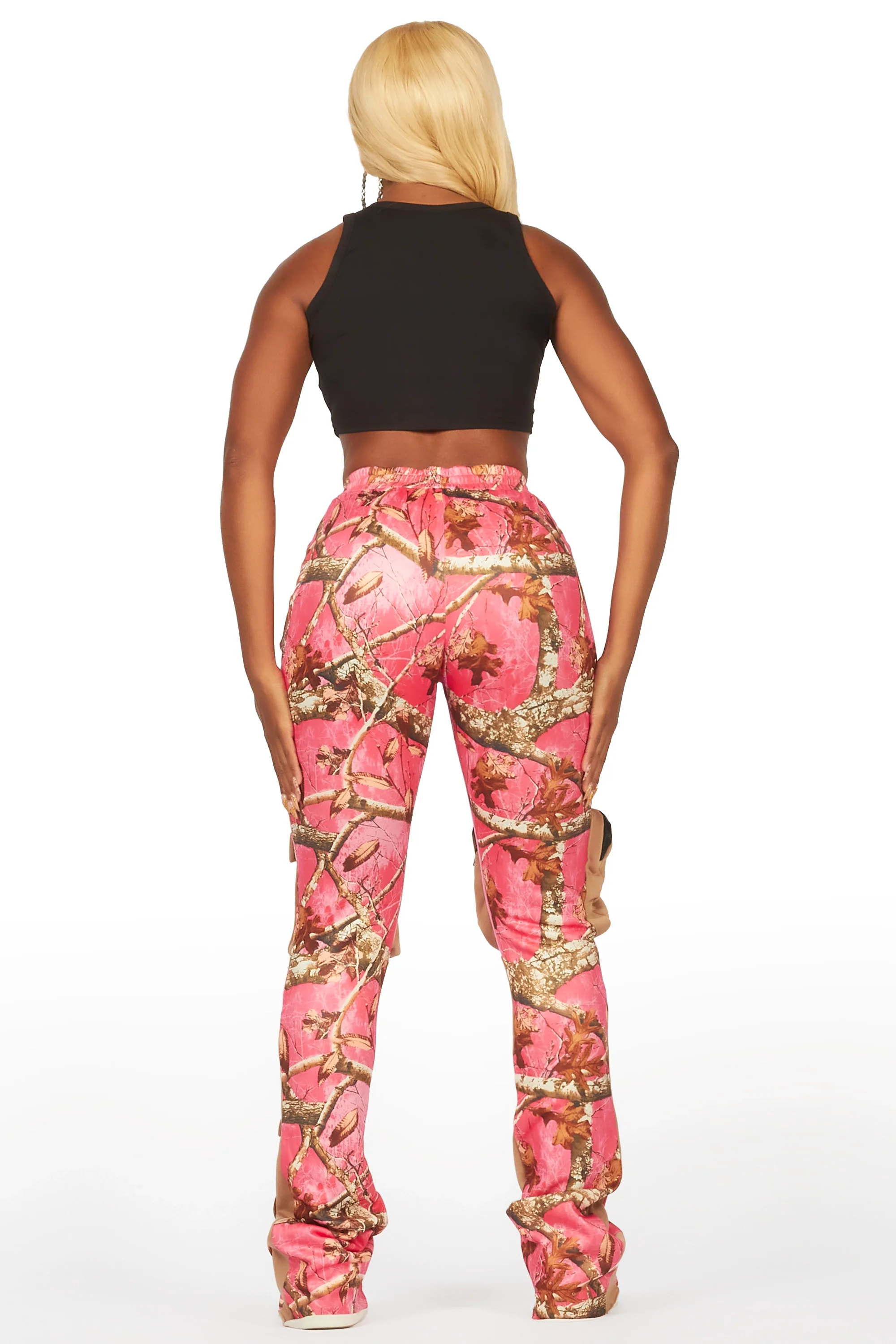 Norika Pink Tree Camo Stacked Track Pant - Image 5