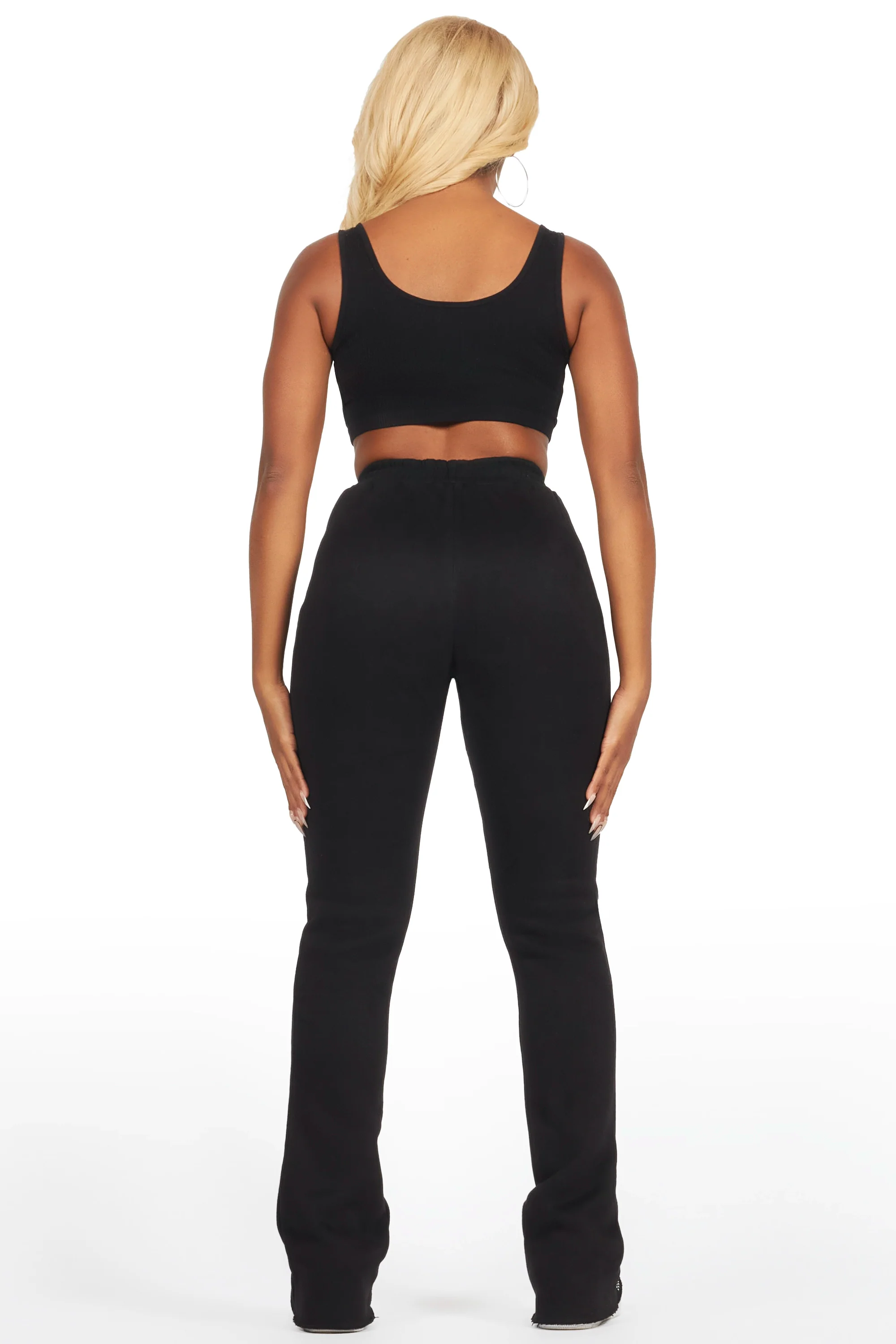 Anastesia Black Stacked Track Pant - Image 5