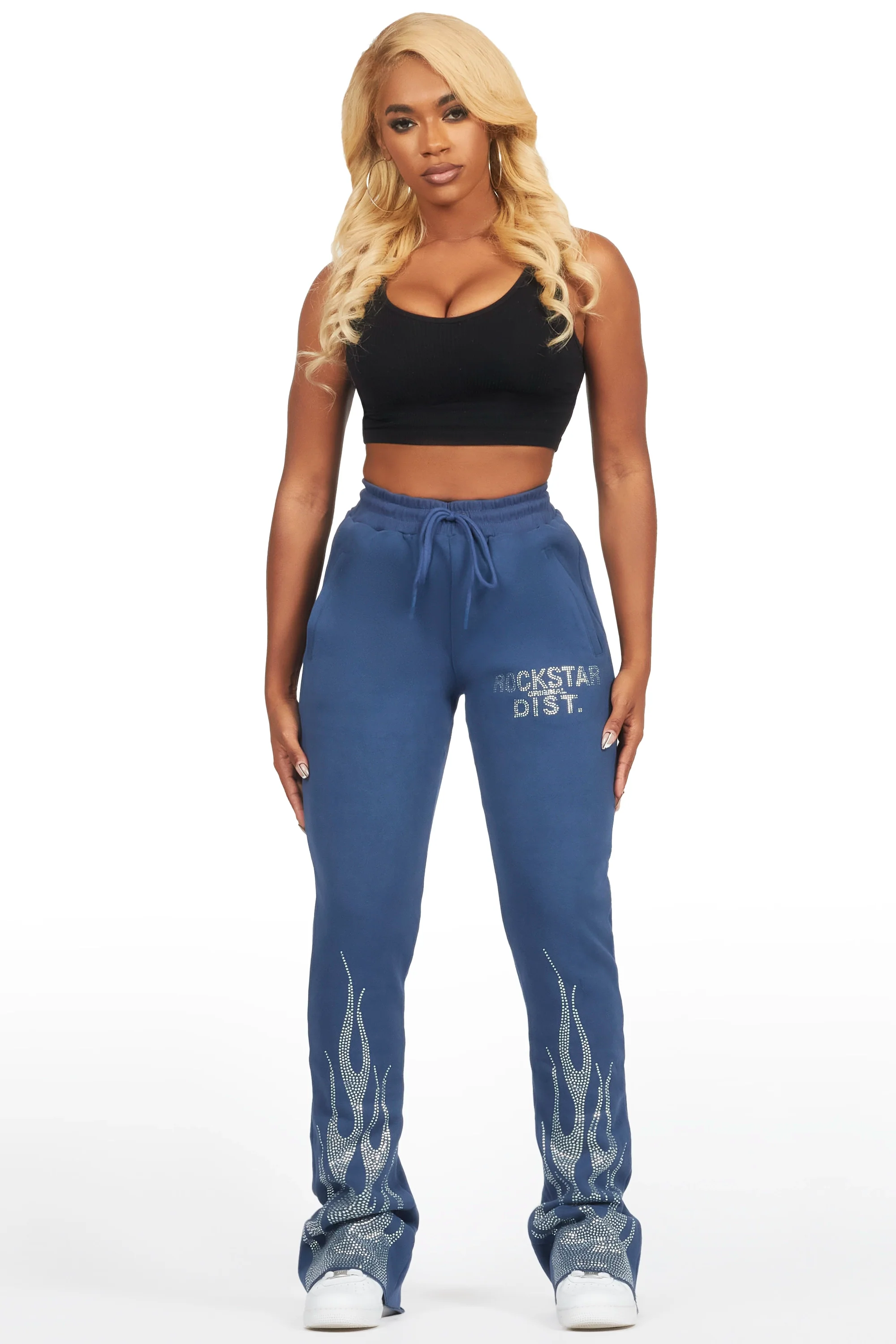 Anastesia Navy Stacked Track Pant - Image 3