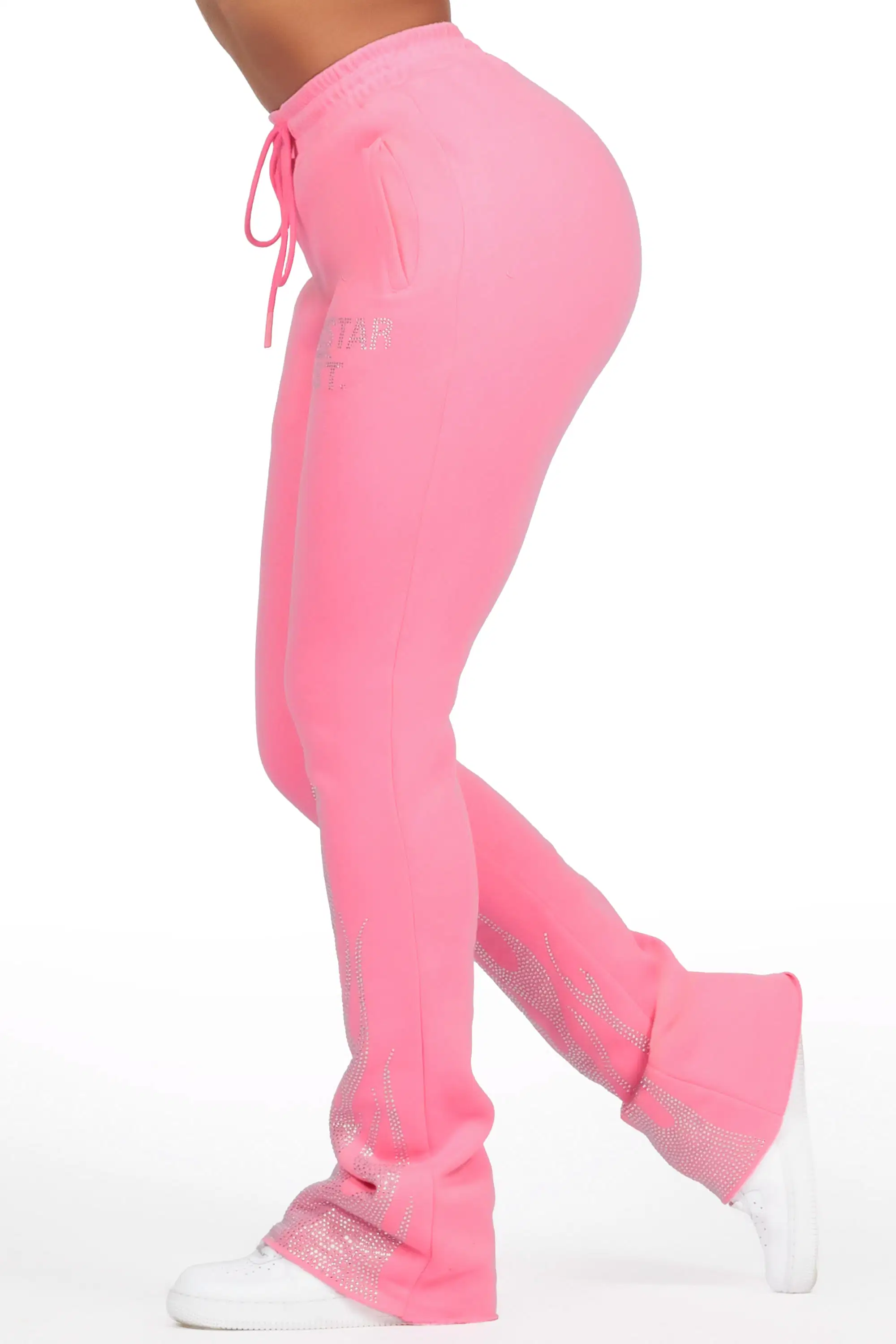 Anastesia Bubblegum Pink Stacked Track Pant - Image 4