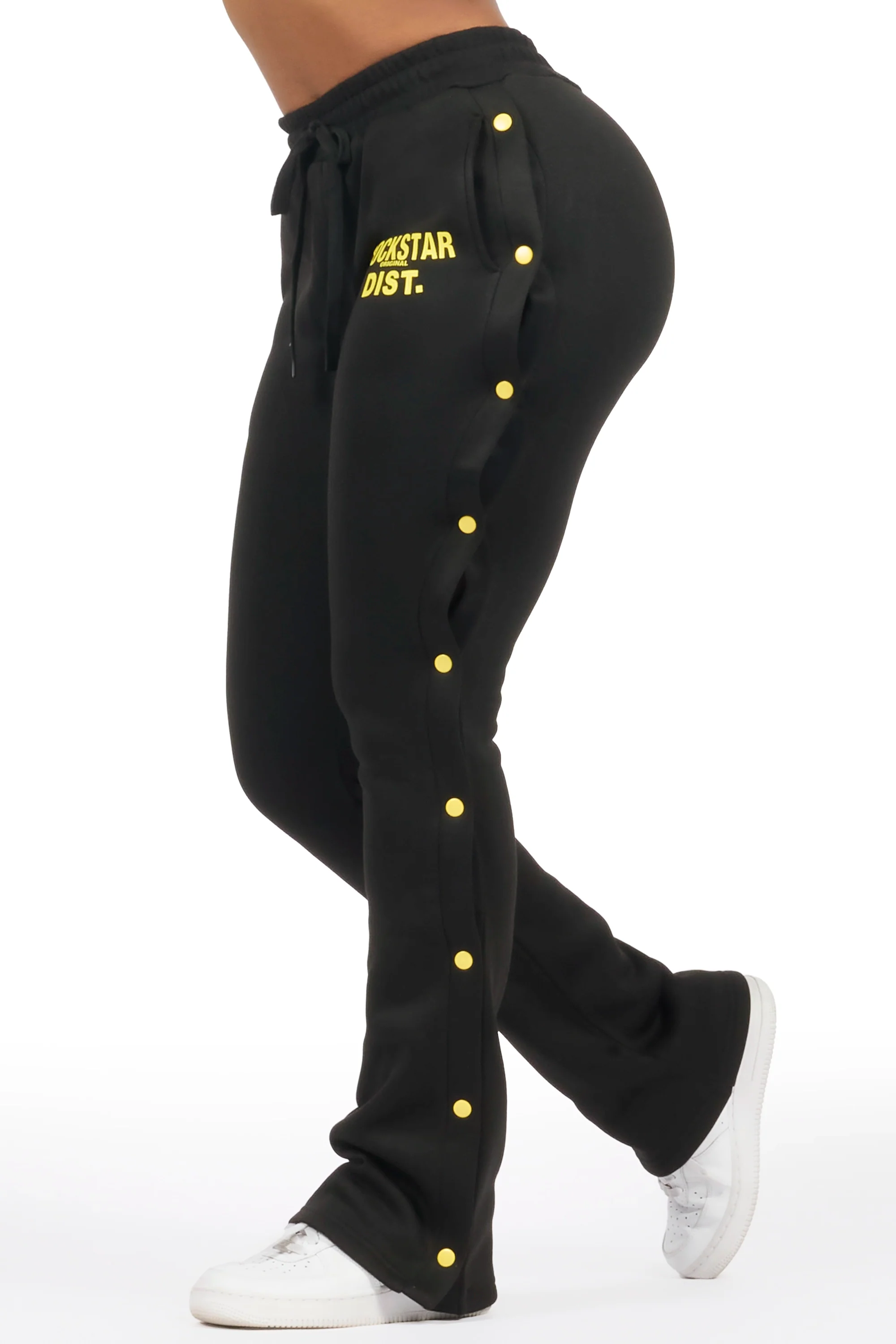 Kenniyah Black Snap Stacked Track Pant - Image 2