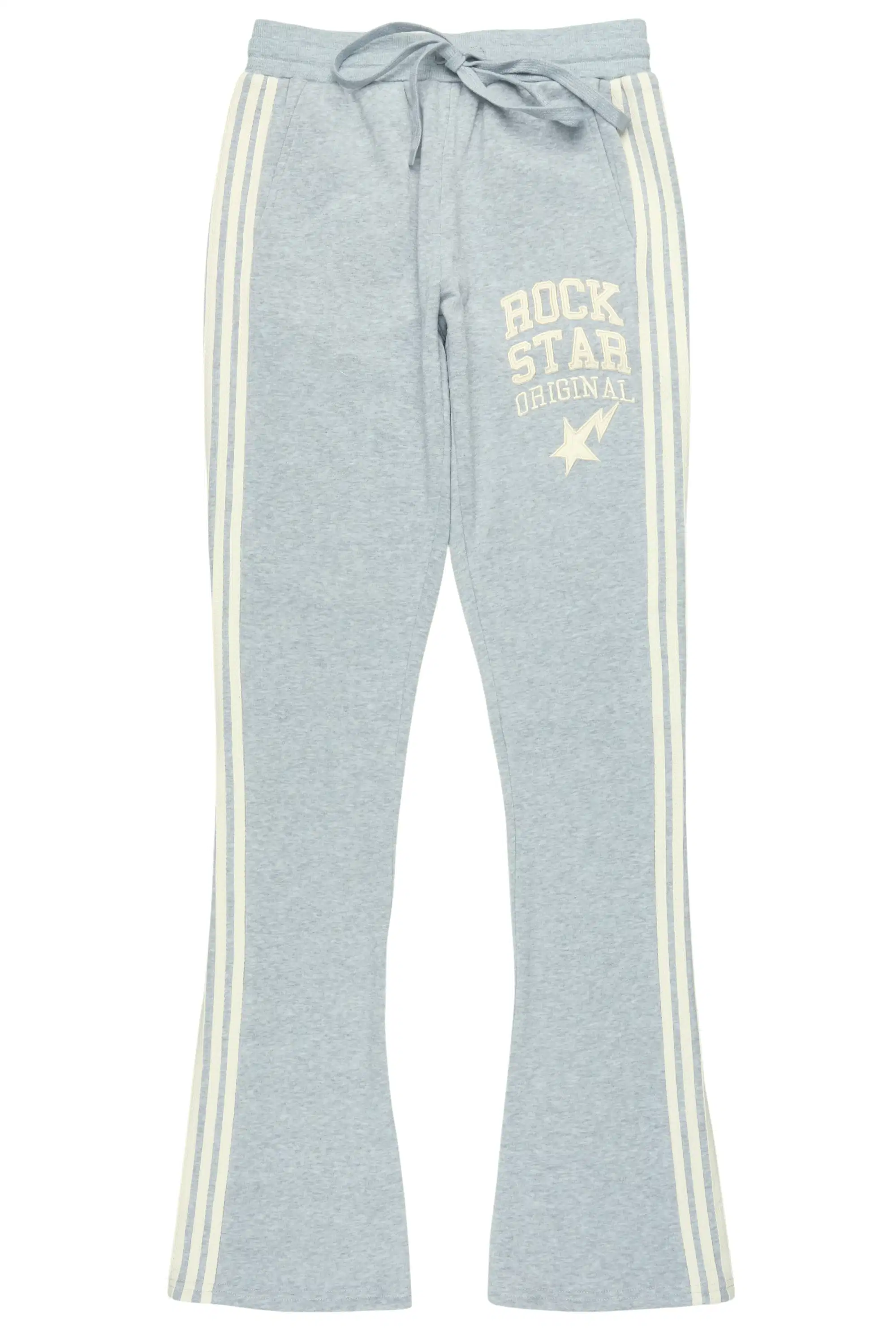 Briana Heather Grey Stacked Track Pant - Image 3