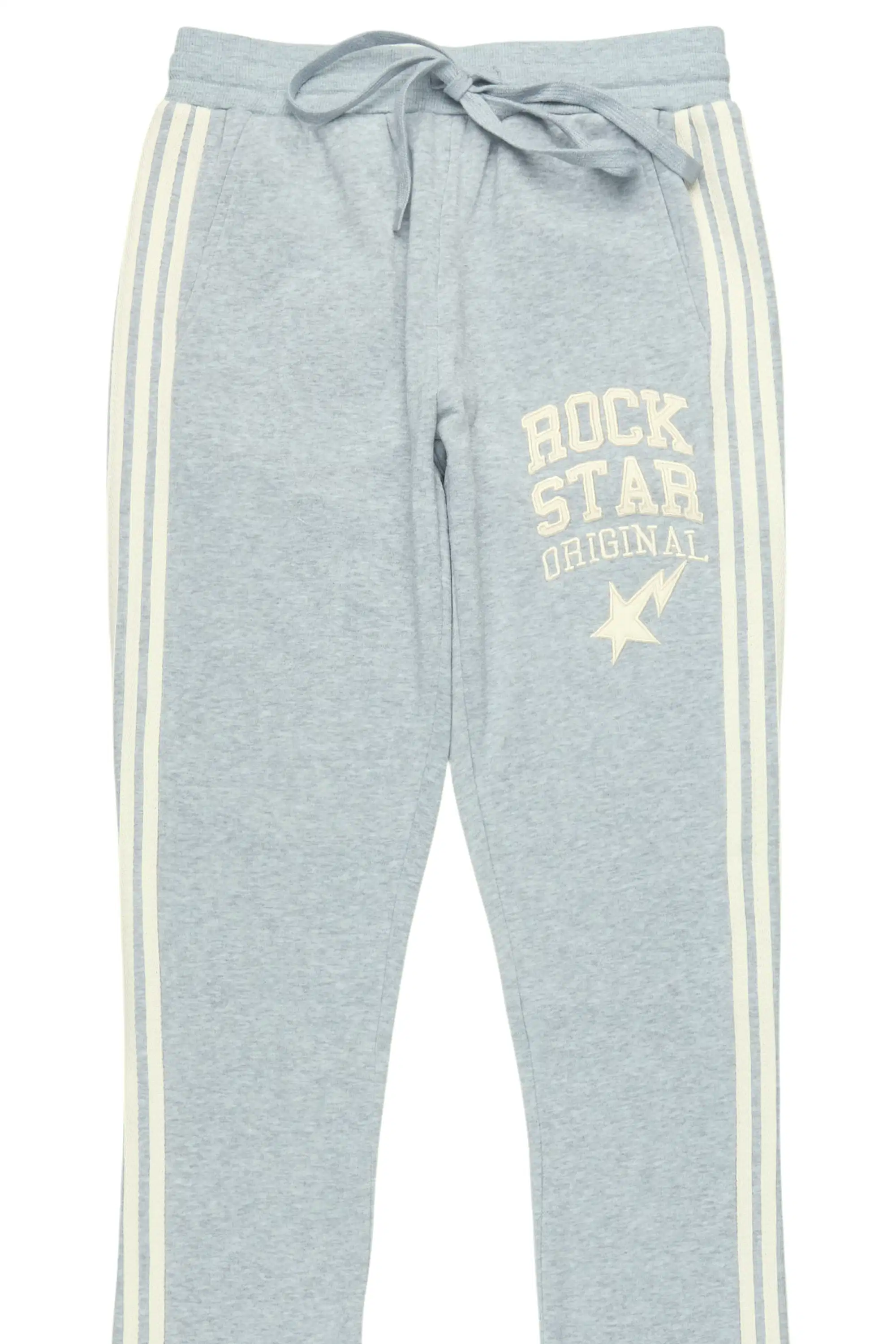 Briana Heather Grey Stacked Track Pant - Image 5