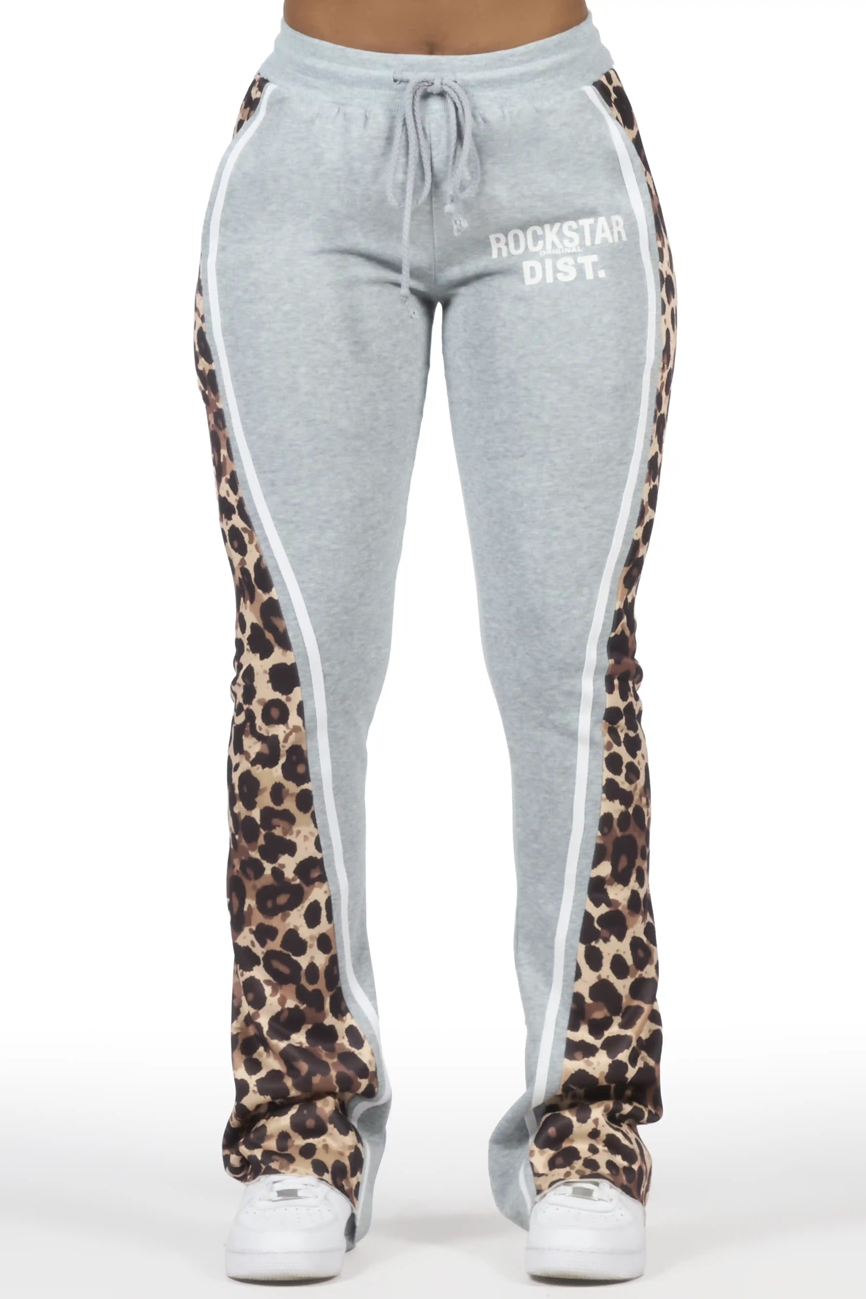 Soana Grey Stacked Track Pant - Image 2