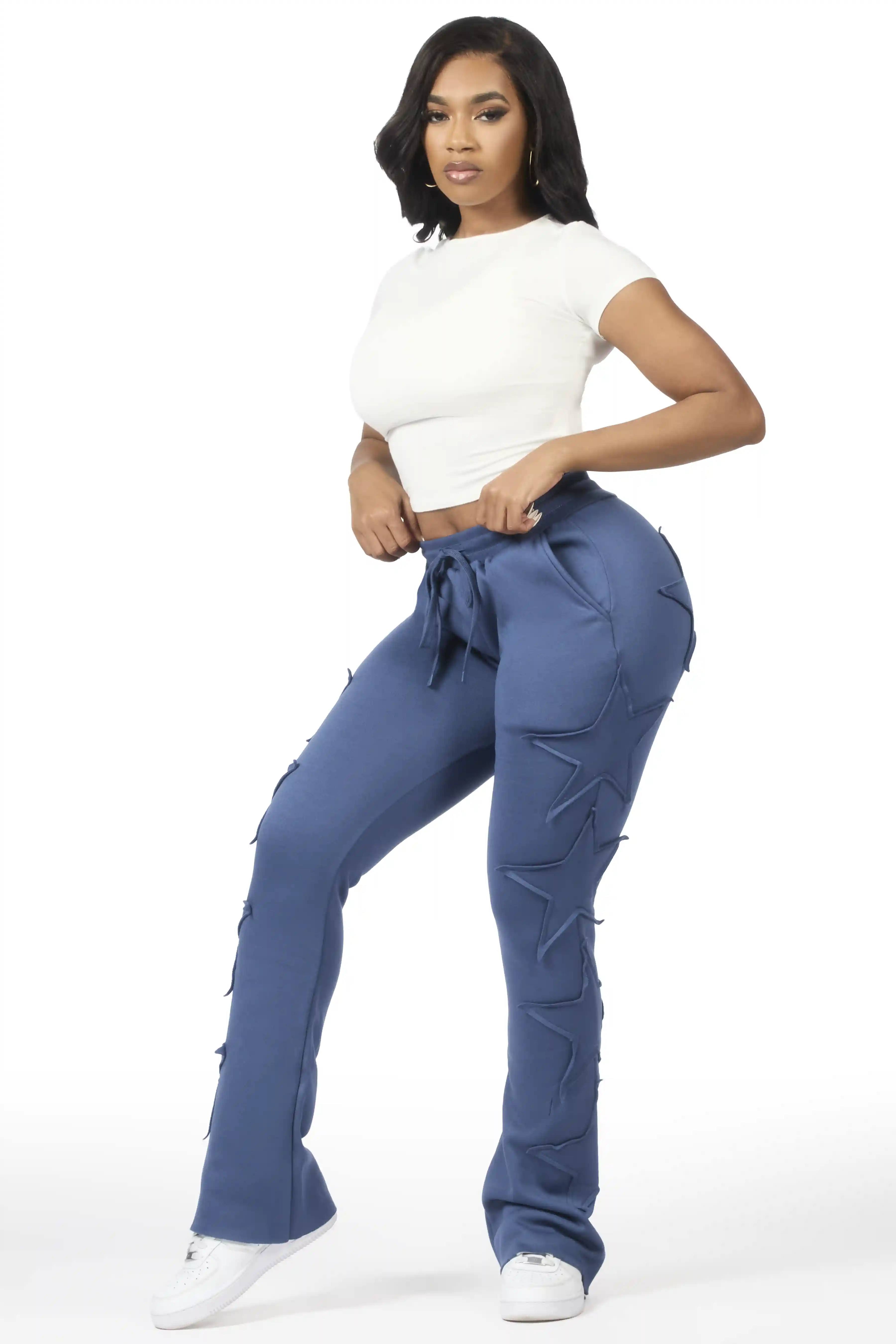 Sinayah Navy Stacked Track Pant - Image 7