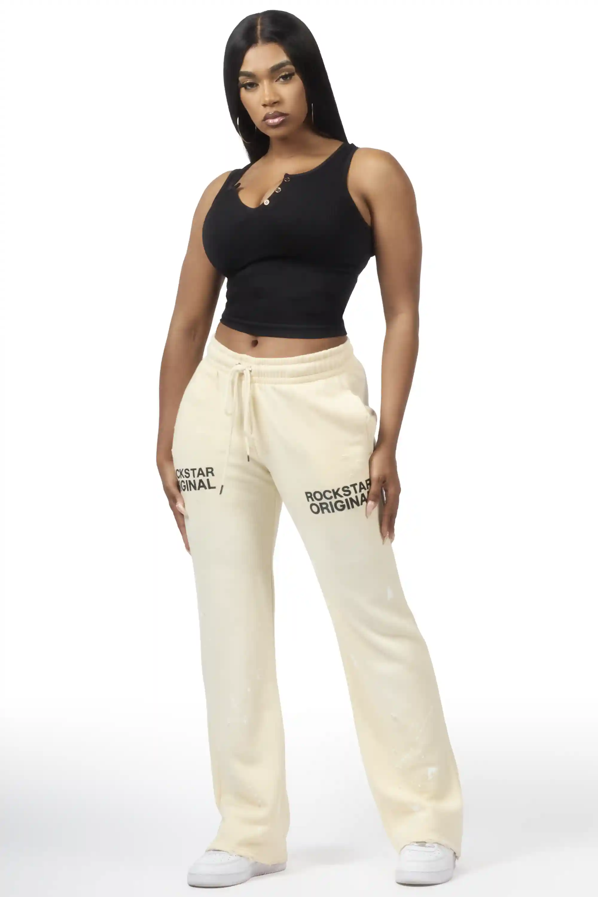 Reigna Sand Stacked Flare Pant - Image 2